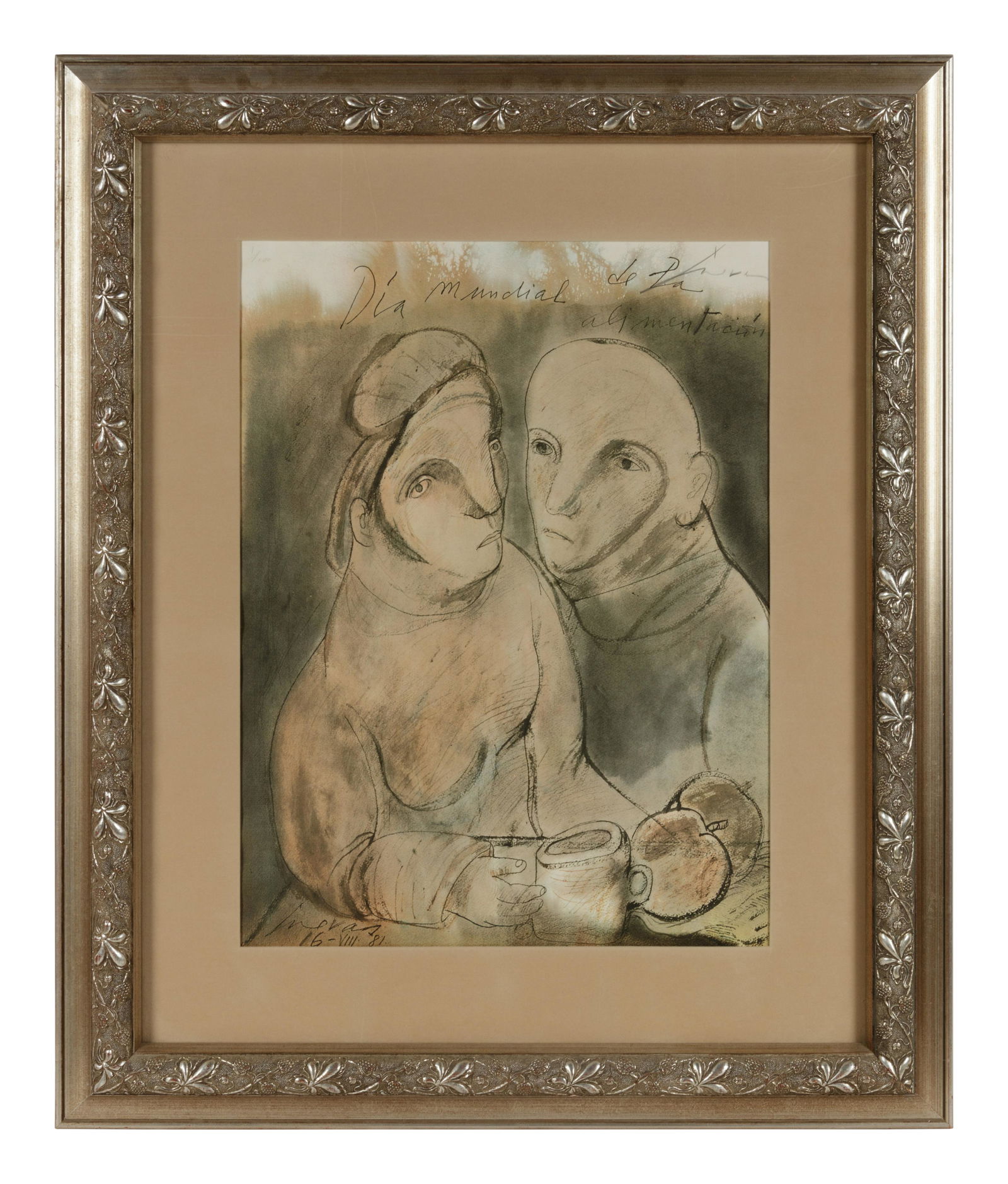 Jose Luis Cuevas (Mexican, 1934-2017) DÃ­a mundial de (1 of 2)