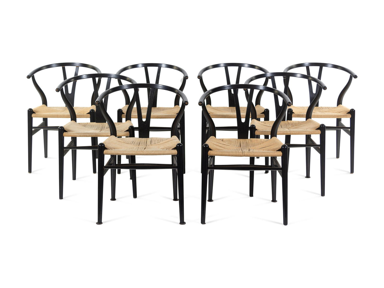 Hans Wegner (Danish, 1914-2007) Eight Wishbone Chairs (1 of 4)
