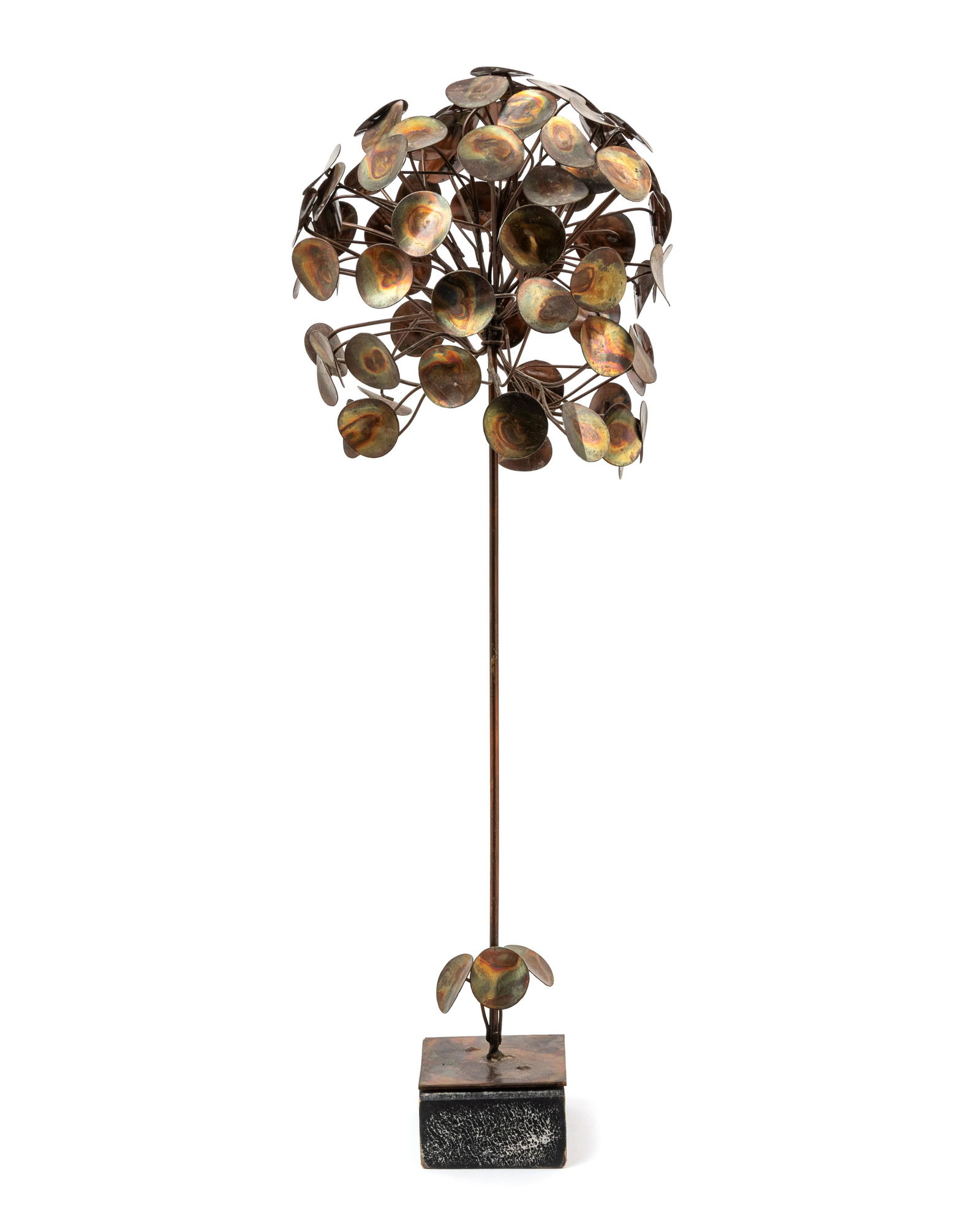 Curtis Jere American, Mid 20th Century Wire Bush Form: Curtis Jere American, Mid 20th Century Wire Bush Form patinated brass and steel H 24 x Diameter 9 inches.