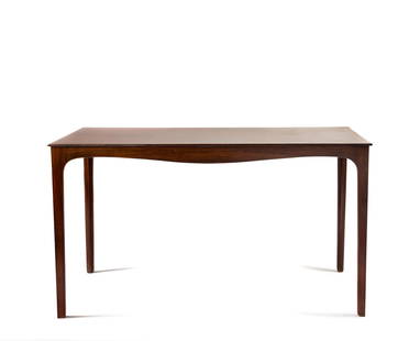 Ole Wanscher (Danish, 1903-1985) Coffee Table,A.J.: Ole Wanscher (Danish, 1903-1985) Coffee Table,A.J. Iversen, Denmark rosewood manufacturer's paper label to underside H 23 x W 41 x D 21.5 inches.