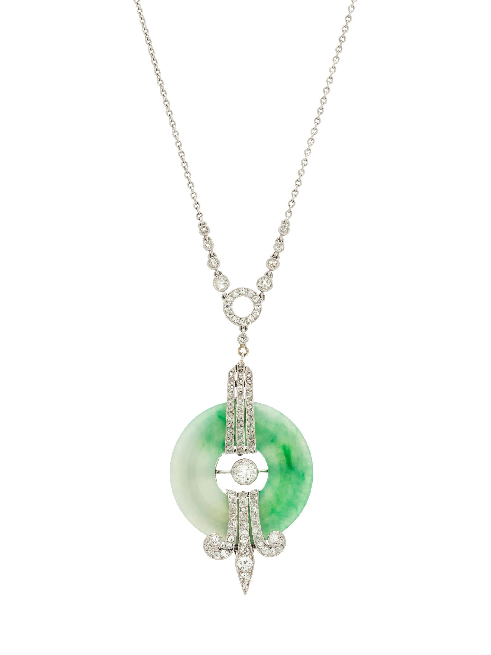 FRENCH, JADE AND DIAMOND NECKLACE (1 of 3)