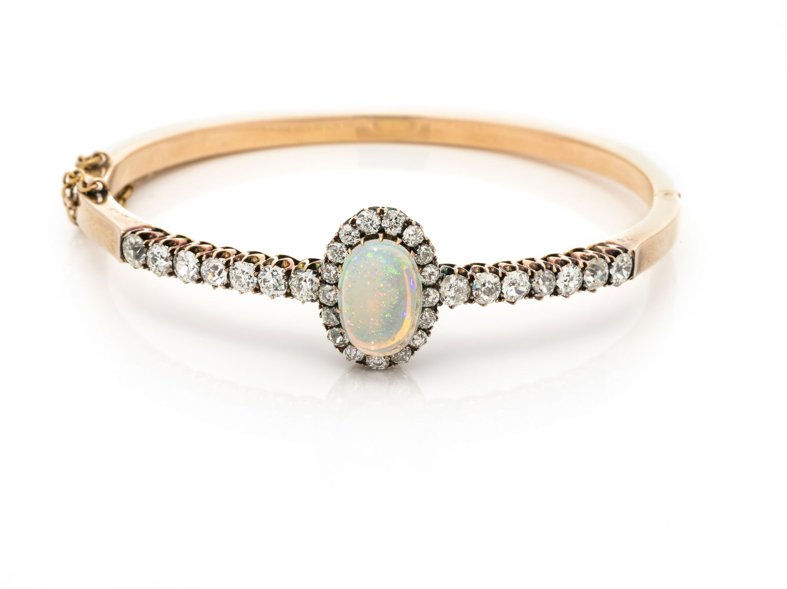 OPAL AND DIAMOND BANGLE BRACELET (1 of 1)