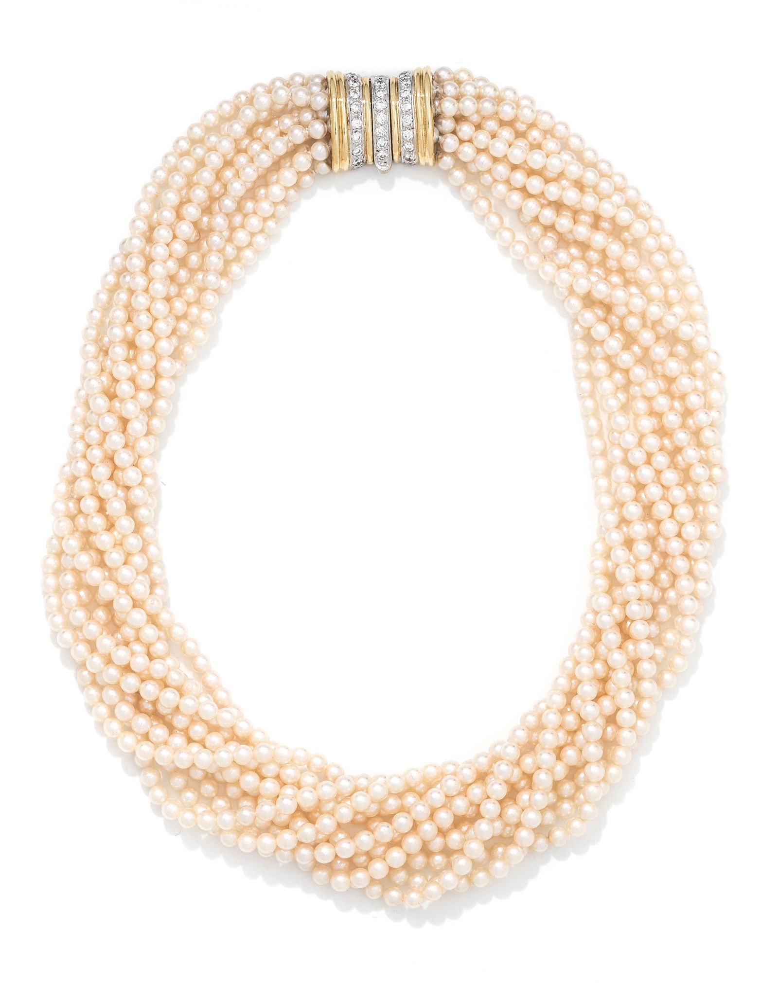 TIFFANY & CO., CULTURED PEARL AND DIAMOND TORSADE (1 of 3)