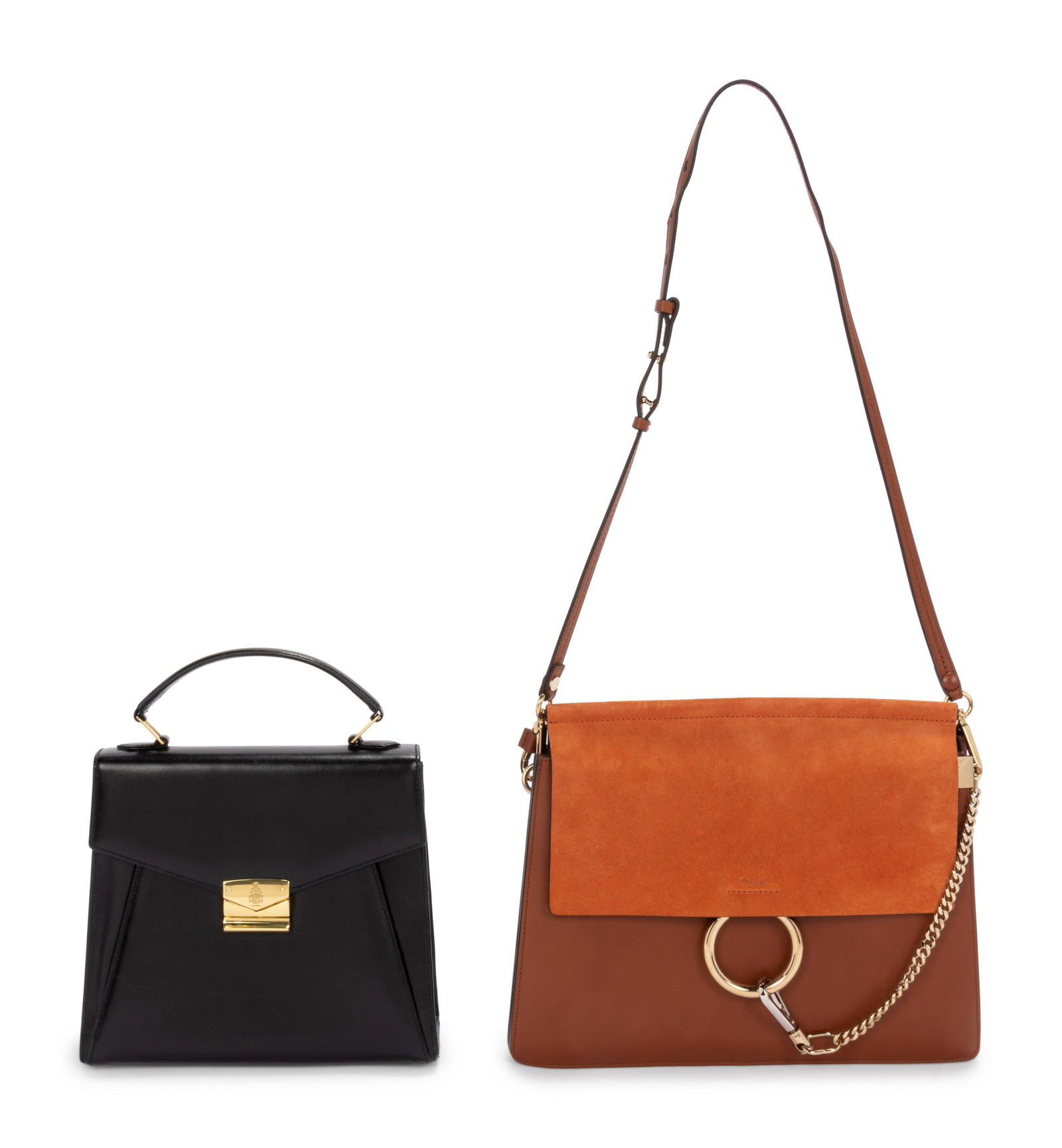 Two Designer Bags; One Chloe, One Mark Cross,: Two Designer Bags; One Chloe, One Mark Cross, 2000-2010s This lot includes two bags.† THE FIRST Brown soft leather and suede flap top shoulder bag with†divided interior with white suede li