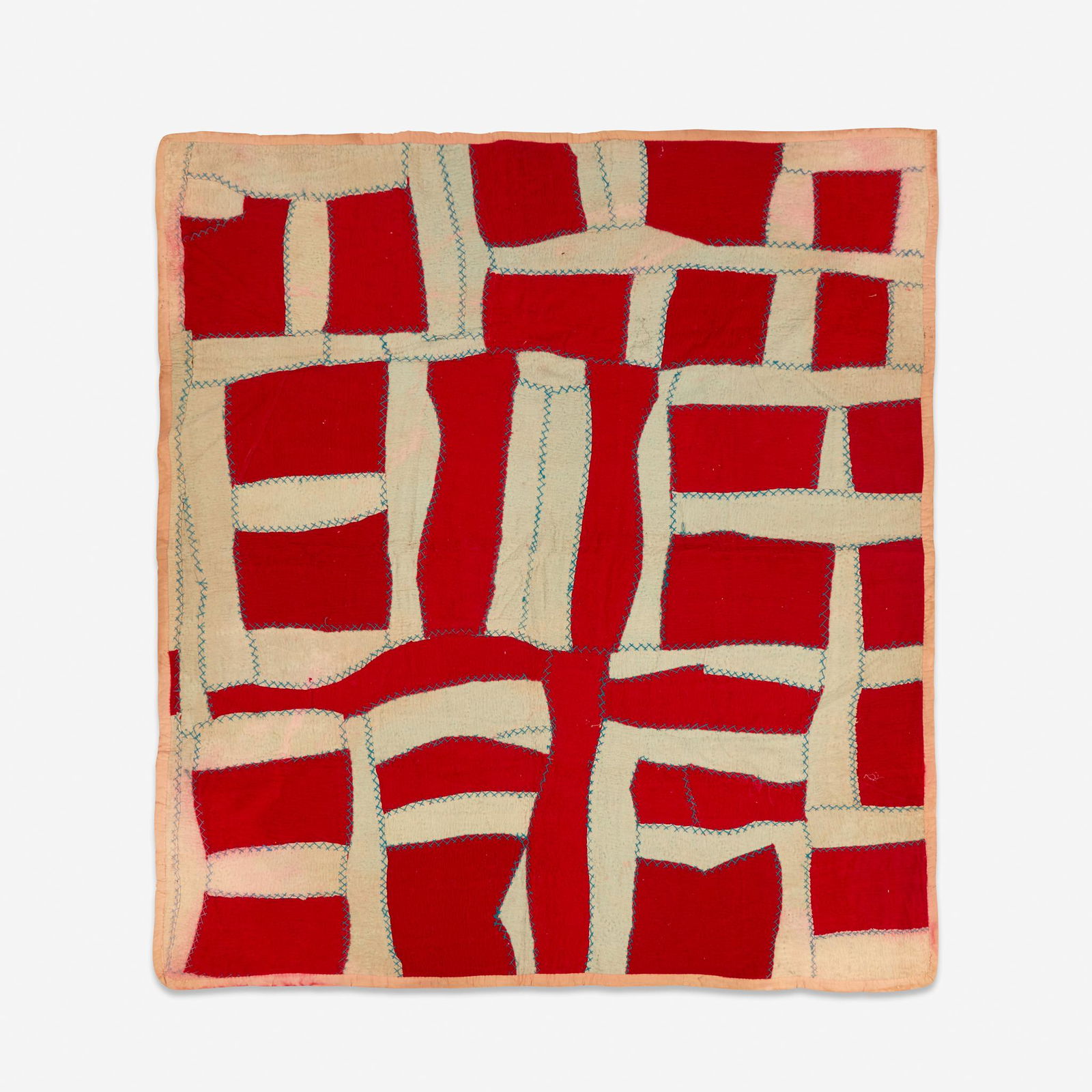 Wool work and embroidered doublesided bedcover, early (1 of 1)