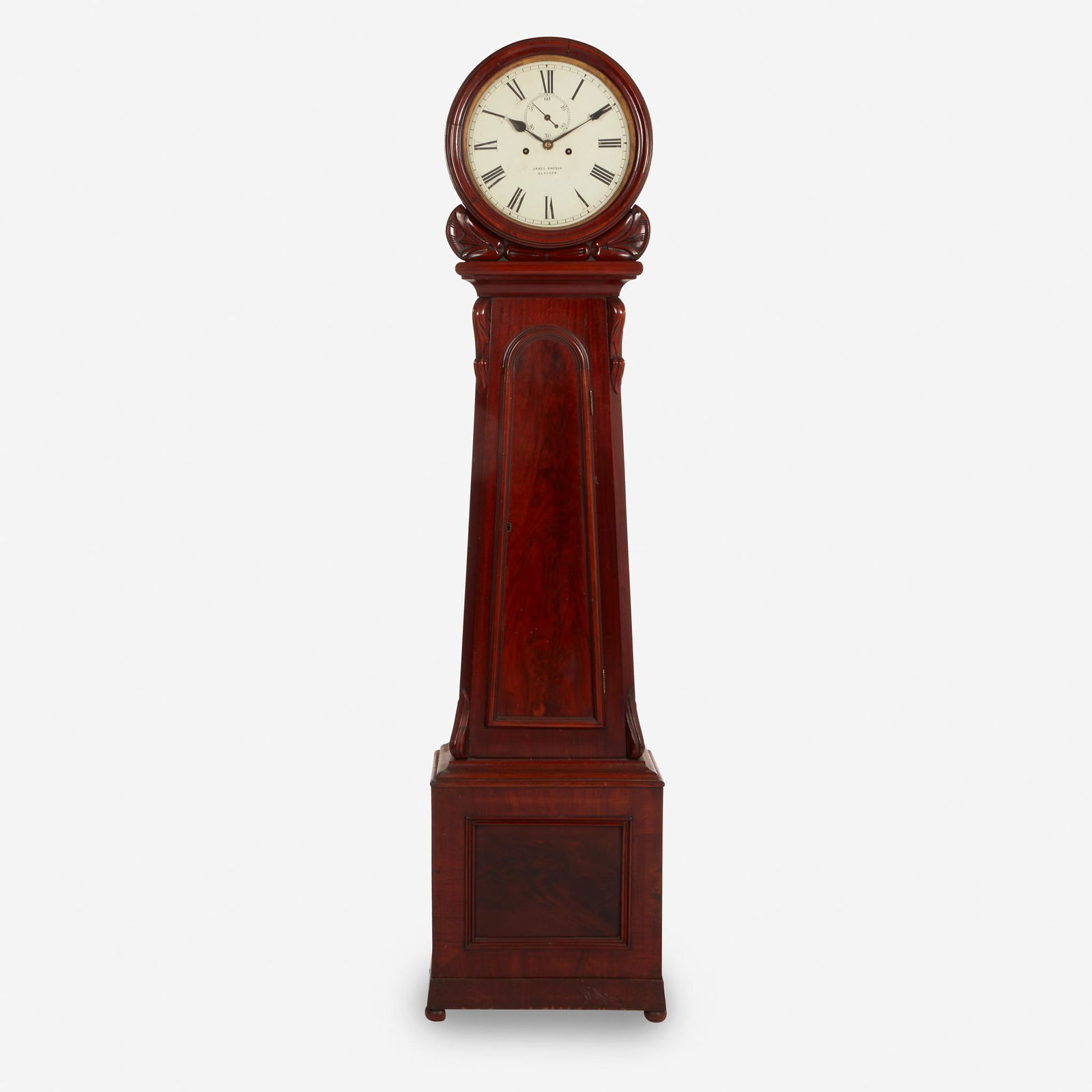 Scottish barrel-head mahogany tall case clock, James (1 of 1)