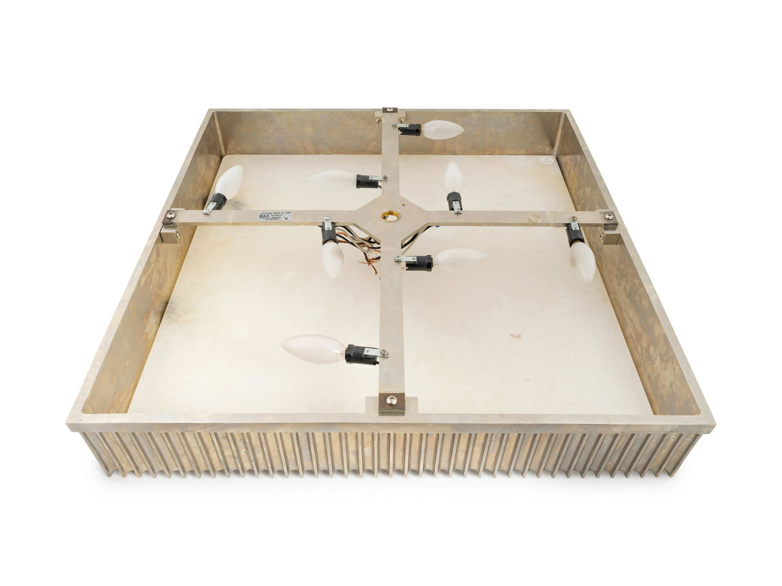 A Contemporary Silvered Metal and Alabaster Ceiling (1 of 1)