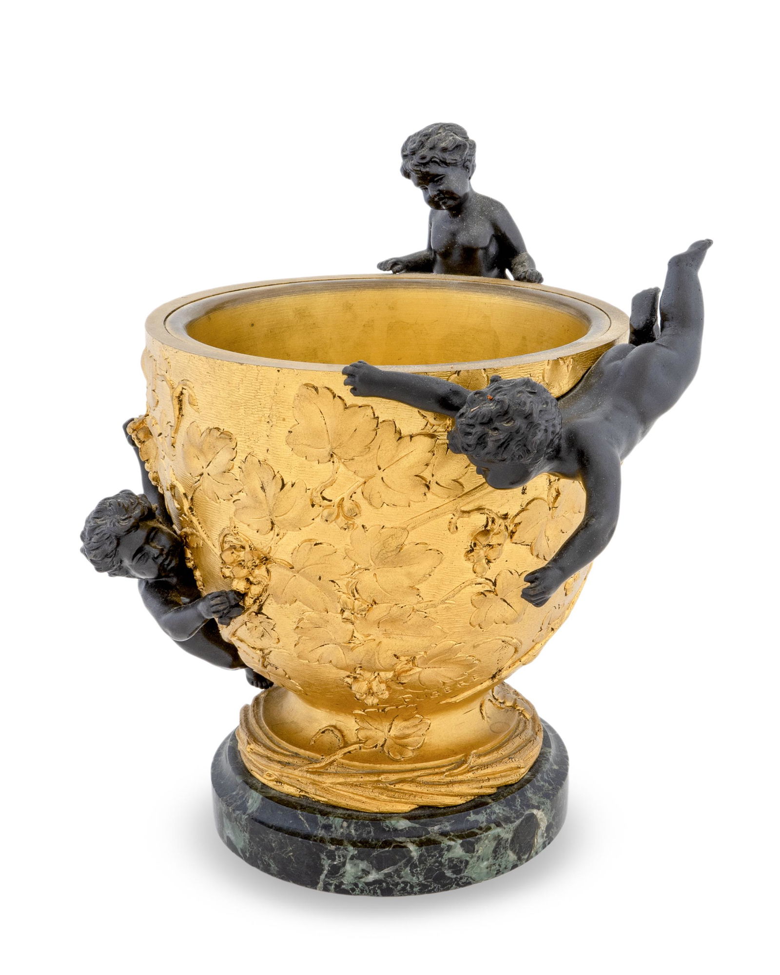 A French Patinated and Gilt-Bronze Bowl Height 8 x (1 of 1)