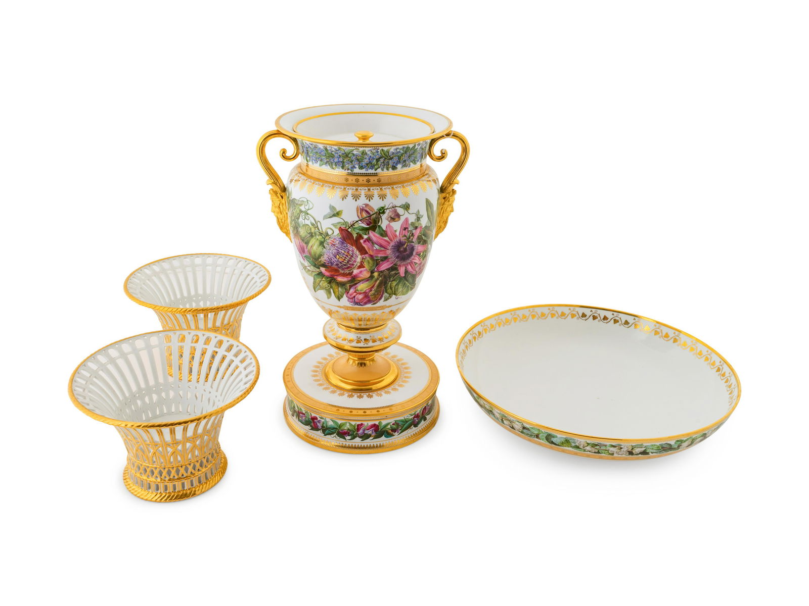 Four Sevres Porcelain Articles Bowl, diameter 15 5/8 (1 of 3)
