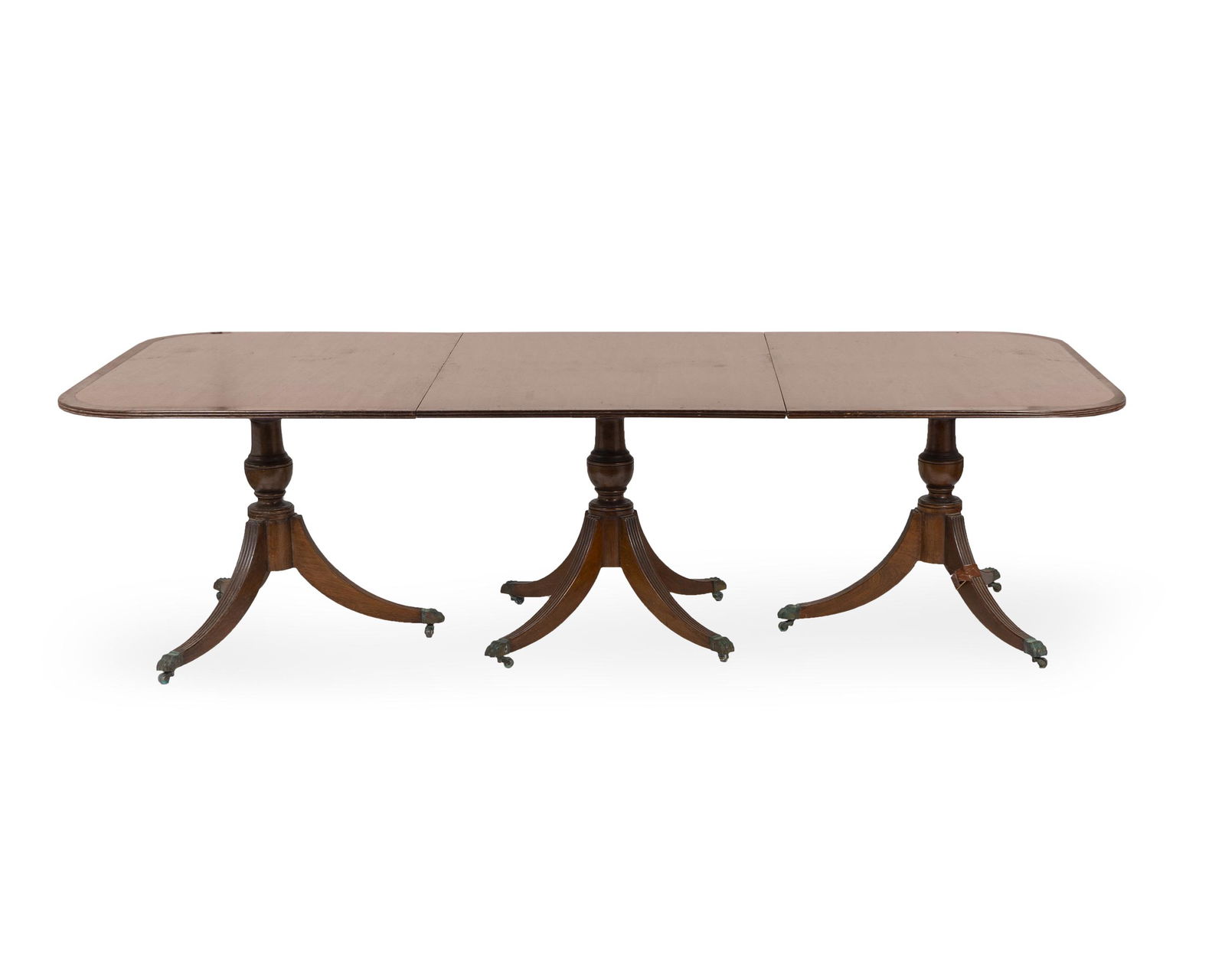 A Regency Style Mahogany Three-Pedestal Dining Table (1 of 1)