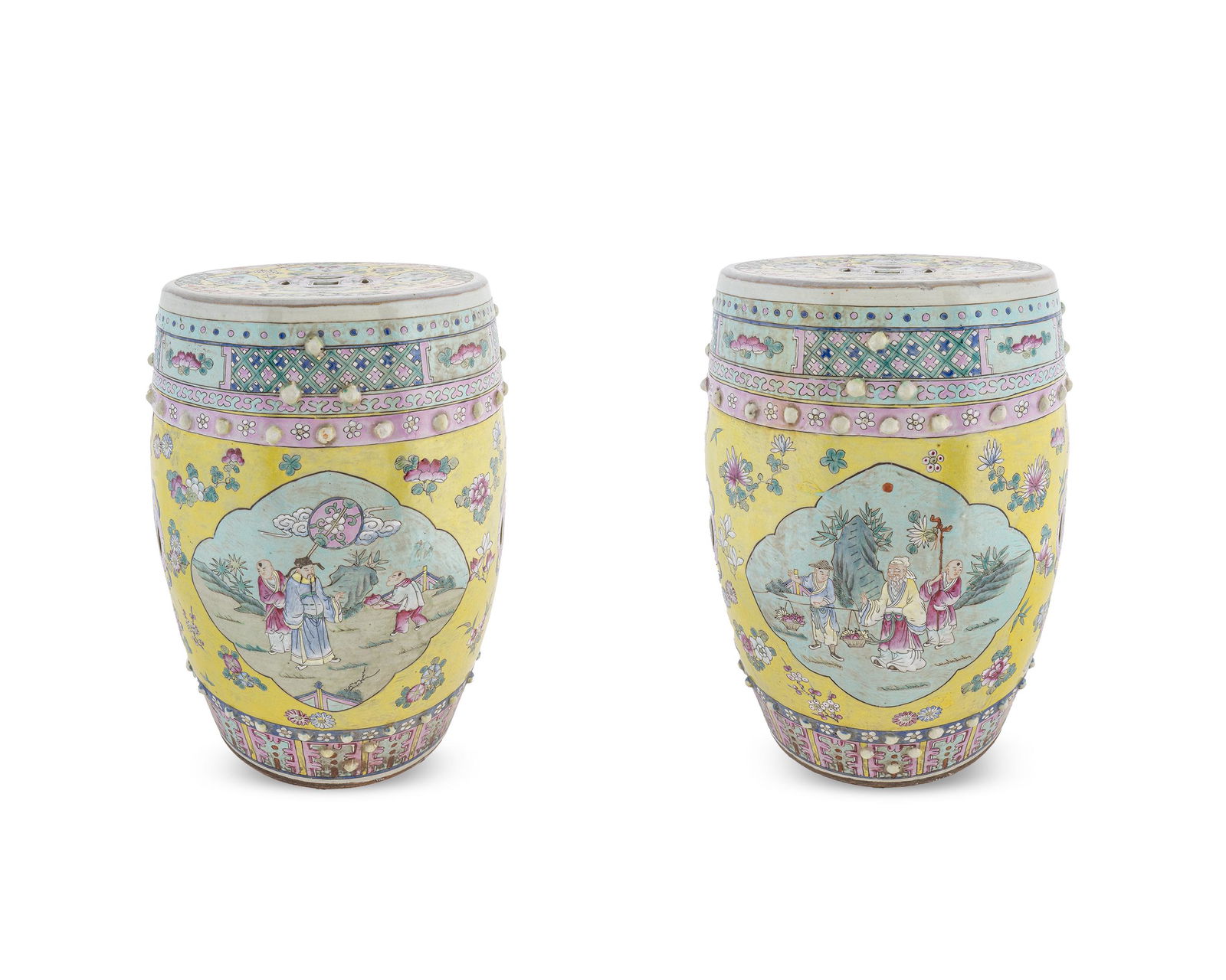 A Pair of Chinese Porcelain Garden Seats Height 19 1/2 (1 of 1)