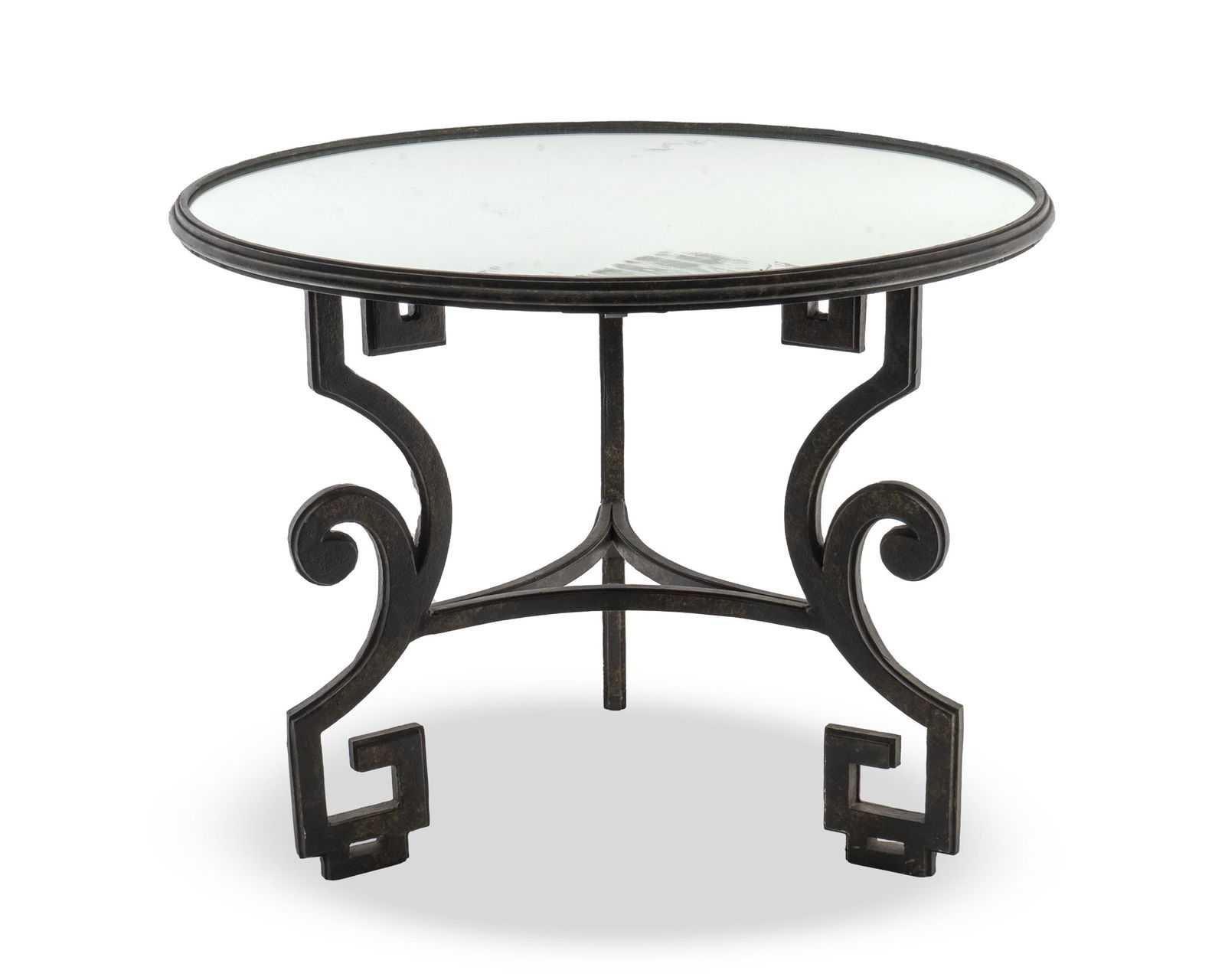 A Contemporary Bronze and Mirrored Glass Greek Key Side (1 of 1)