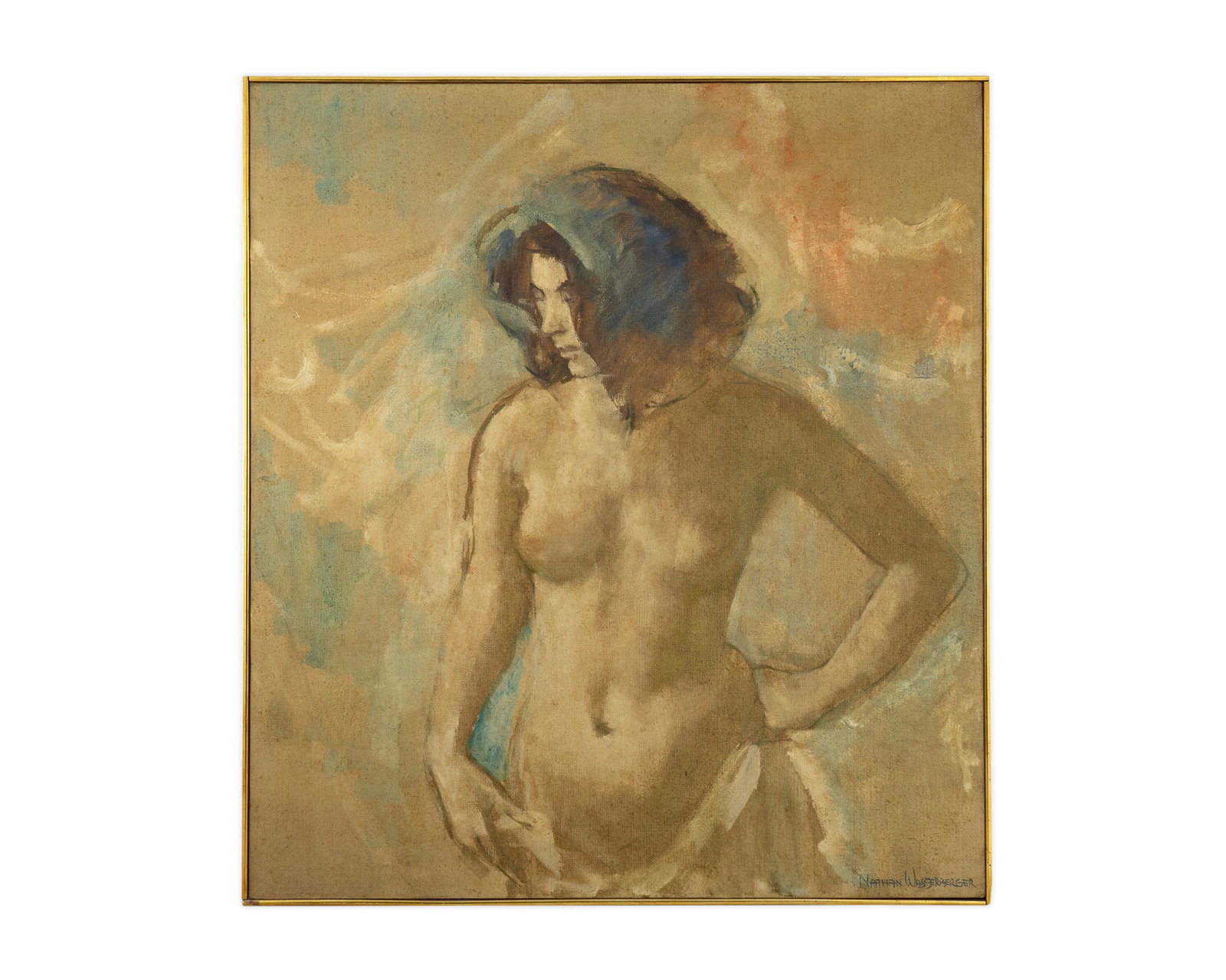 Nathan Wasserberger (Polish/American, 1928-2012 Nude: Nathan Wasserberger (Polish/American, 1928-2012 Nude oil on canvas Signed lower right 40 x 36 inches. Property from a Palm Beach Estate