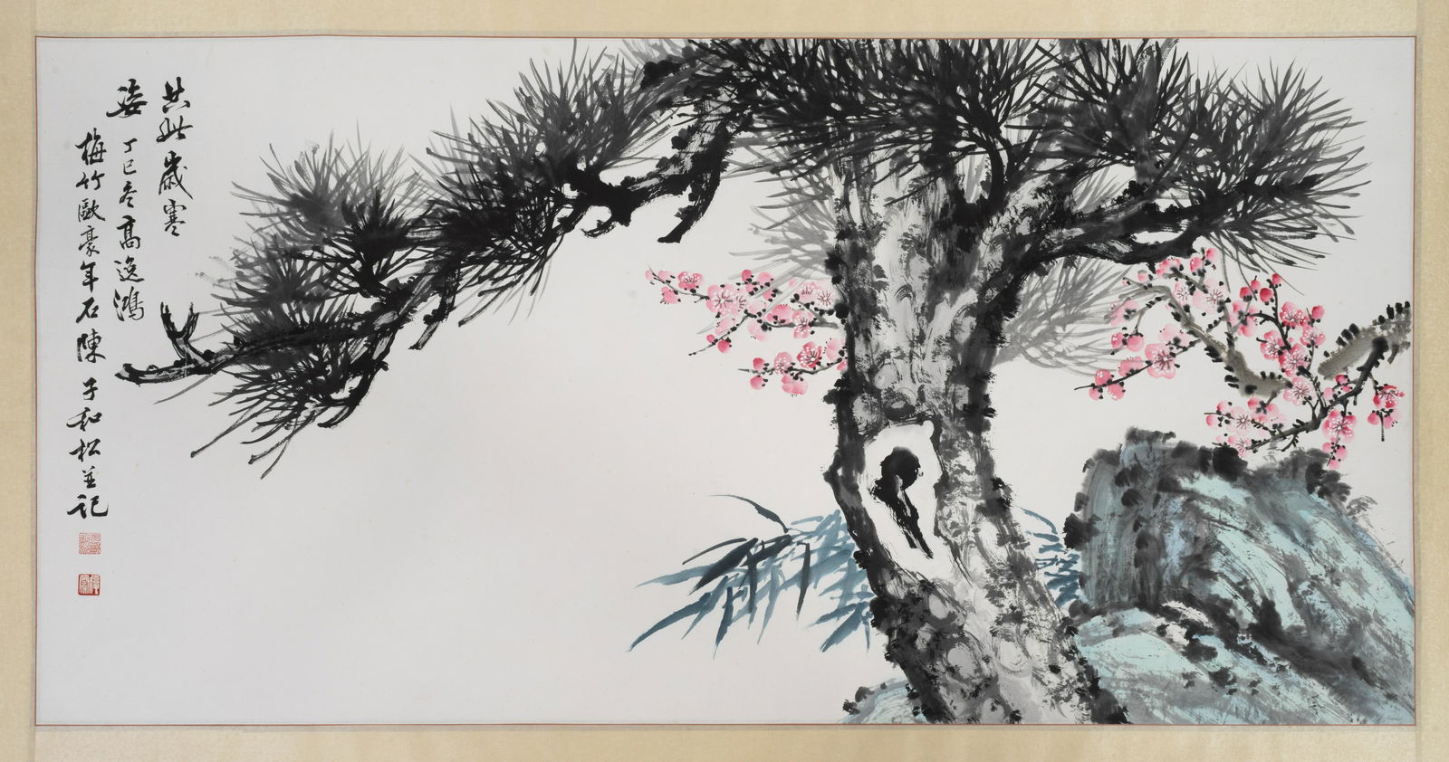 A Chinese Scroll Collaborative Work by Gao Yihong, Chen (1 of 3)