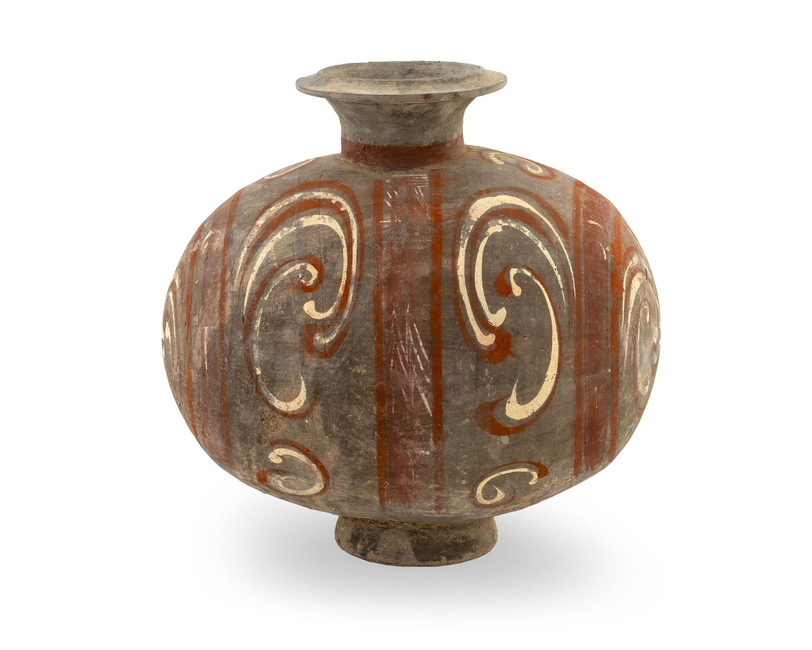 A Chinese Painted Pottery Cocoon Jar Height 10 1/2 (1 of 1)