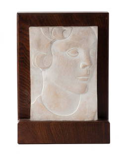 John Bradley Storrs (American, 1885-1956) Relief of: John Bradley Storrs (American, 1885-1956) Relief of Female Head (Study for Portrait of Jean Schweppe, c. 1935 terracotta signed Storrs (left edge) Height: 8 ¾ inches. Provenance: Estate of the