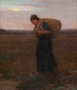 William Morris Hunt (American, 1824-1879) Return from: William Morris Hunt (American, 1824-1879) Return from the Fields oil on canvas initialed WMH (lower right) 14 ¾ x 13 inches. Property from the Collection of Harry Peterson, Lantana, Florida