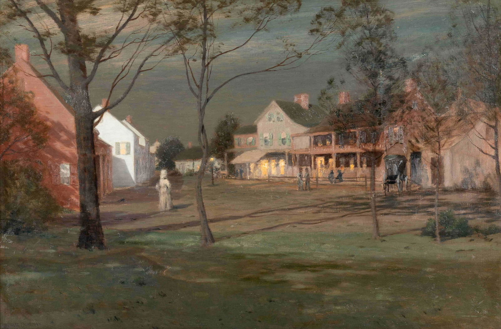 Leonard Ochtman (American, 1854-1935) Moonlight, 1894 (1 of 4)