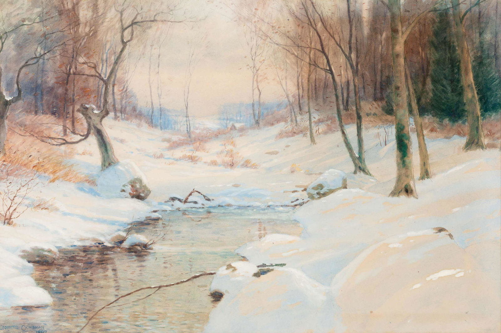 Leonard Ochtman (American, 1854-1935) Winter, 1897 (1 of 5)