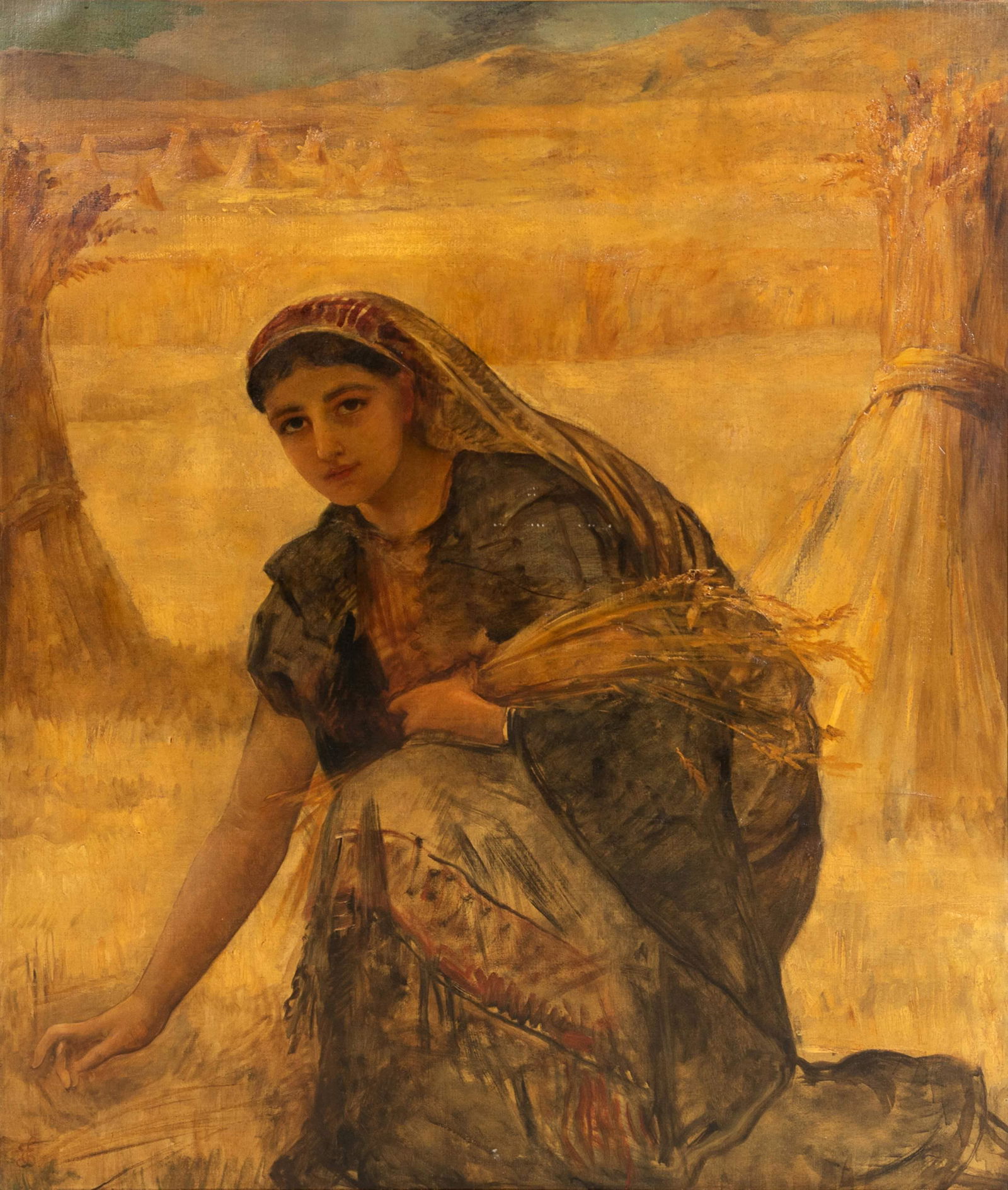 Edwin Long (British, 1829-1891) Study for Ruth (1 of 4)