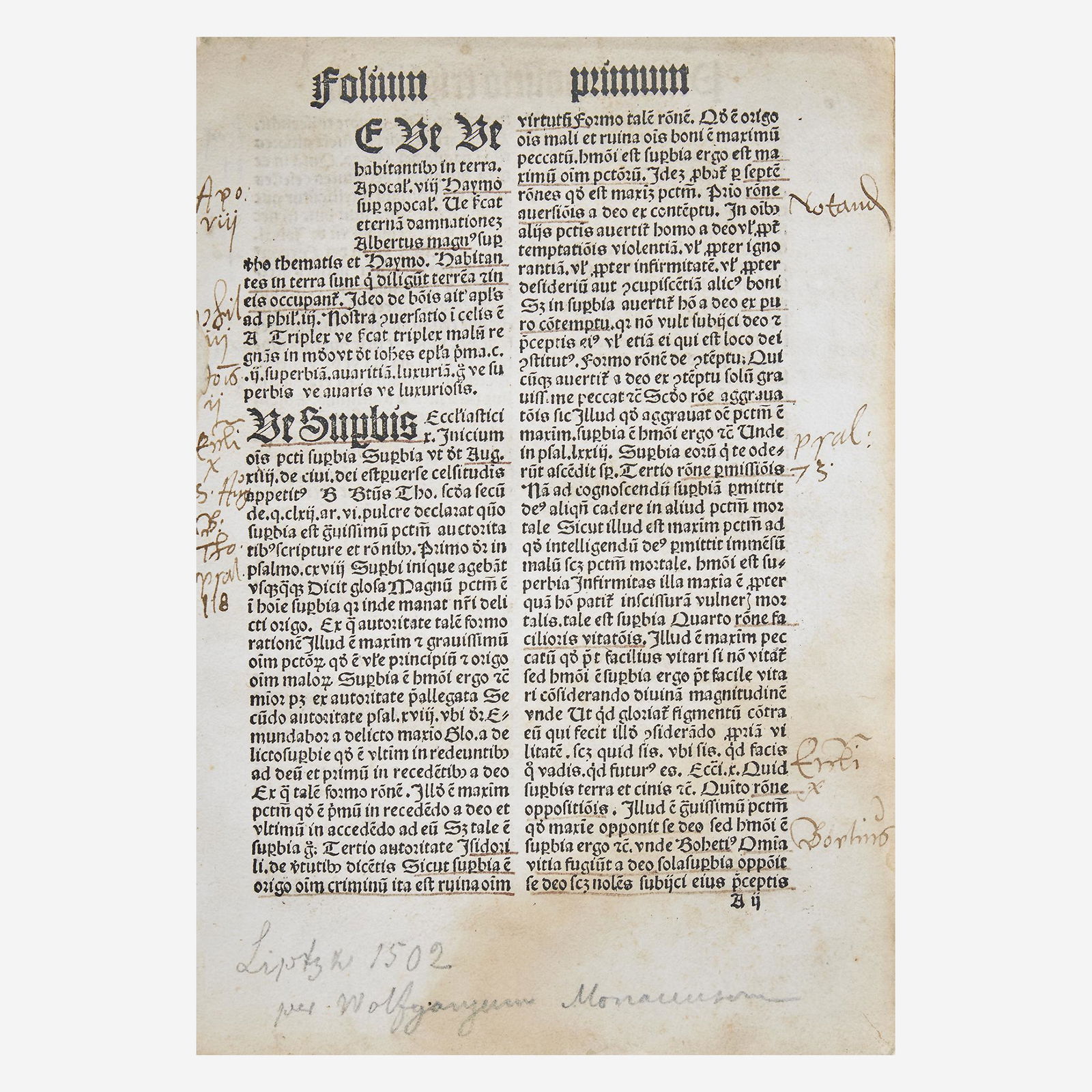 [Early Printing] (Morgenstern, Georg), Fragment from (1 of 2)