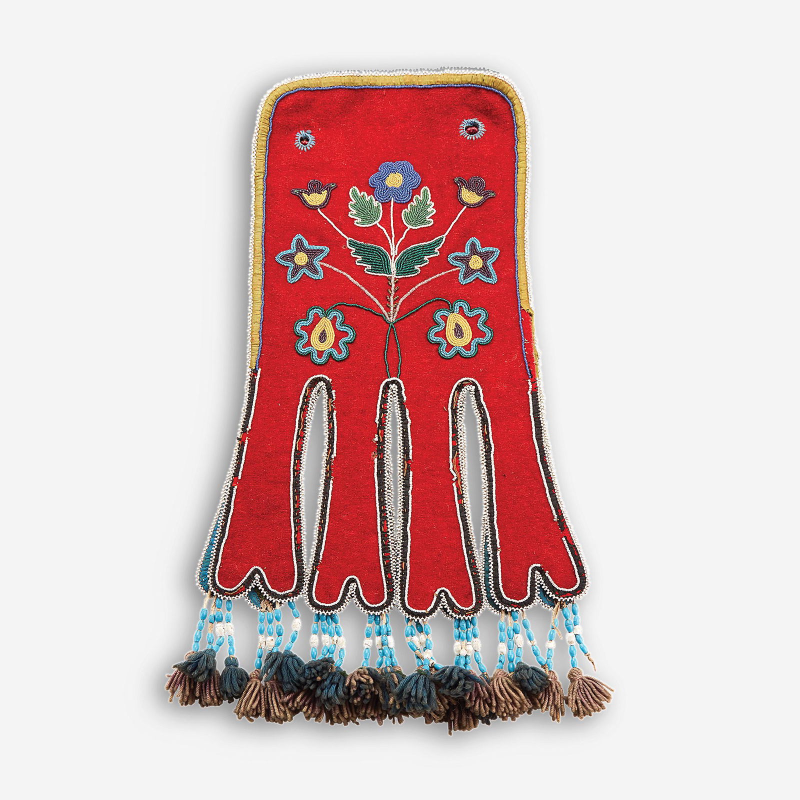 A Plains beaded trade cloth double-sided “Octopus” bag, (1 of 2)