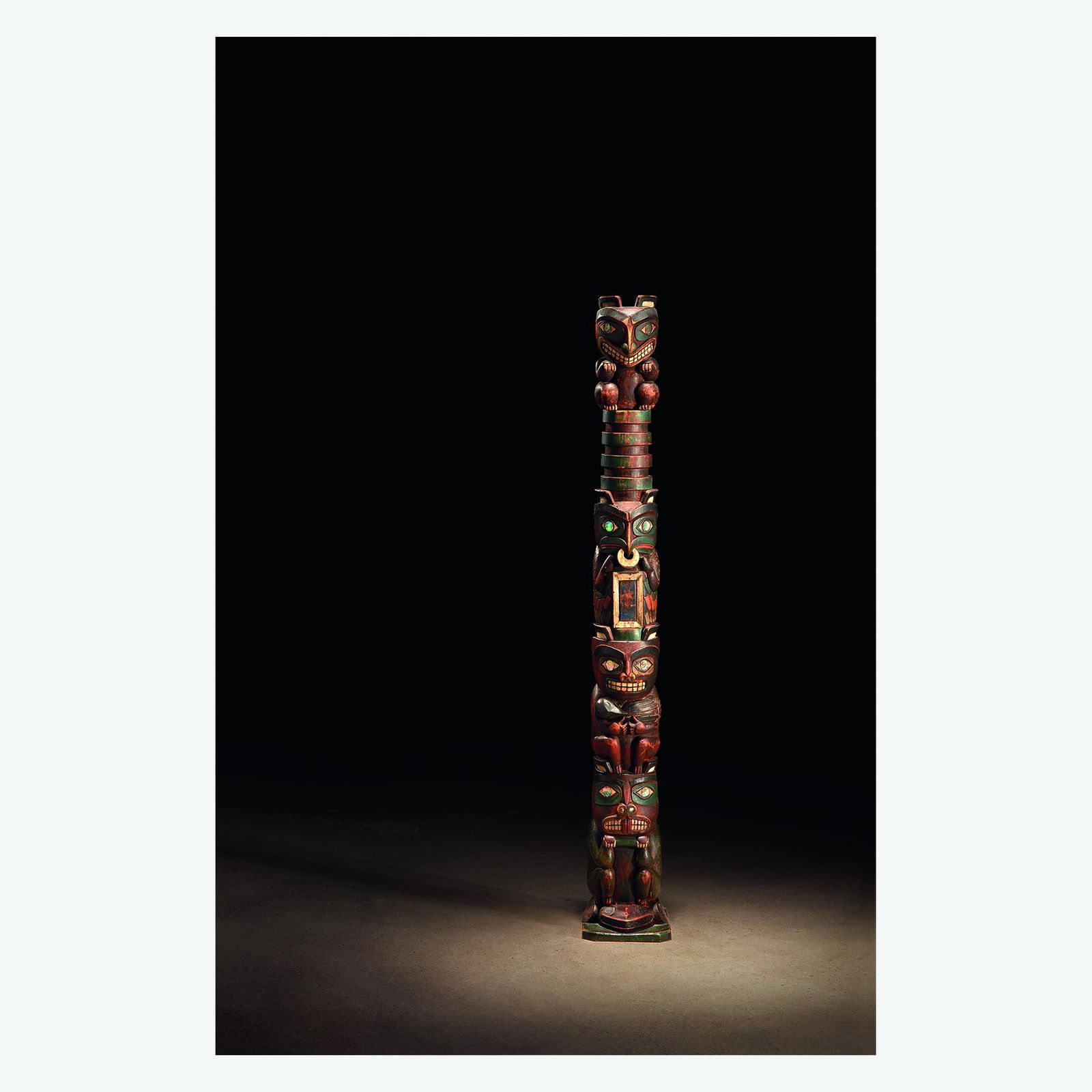 A fine Northwest Coast carved, polychrome and (1 of 2)