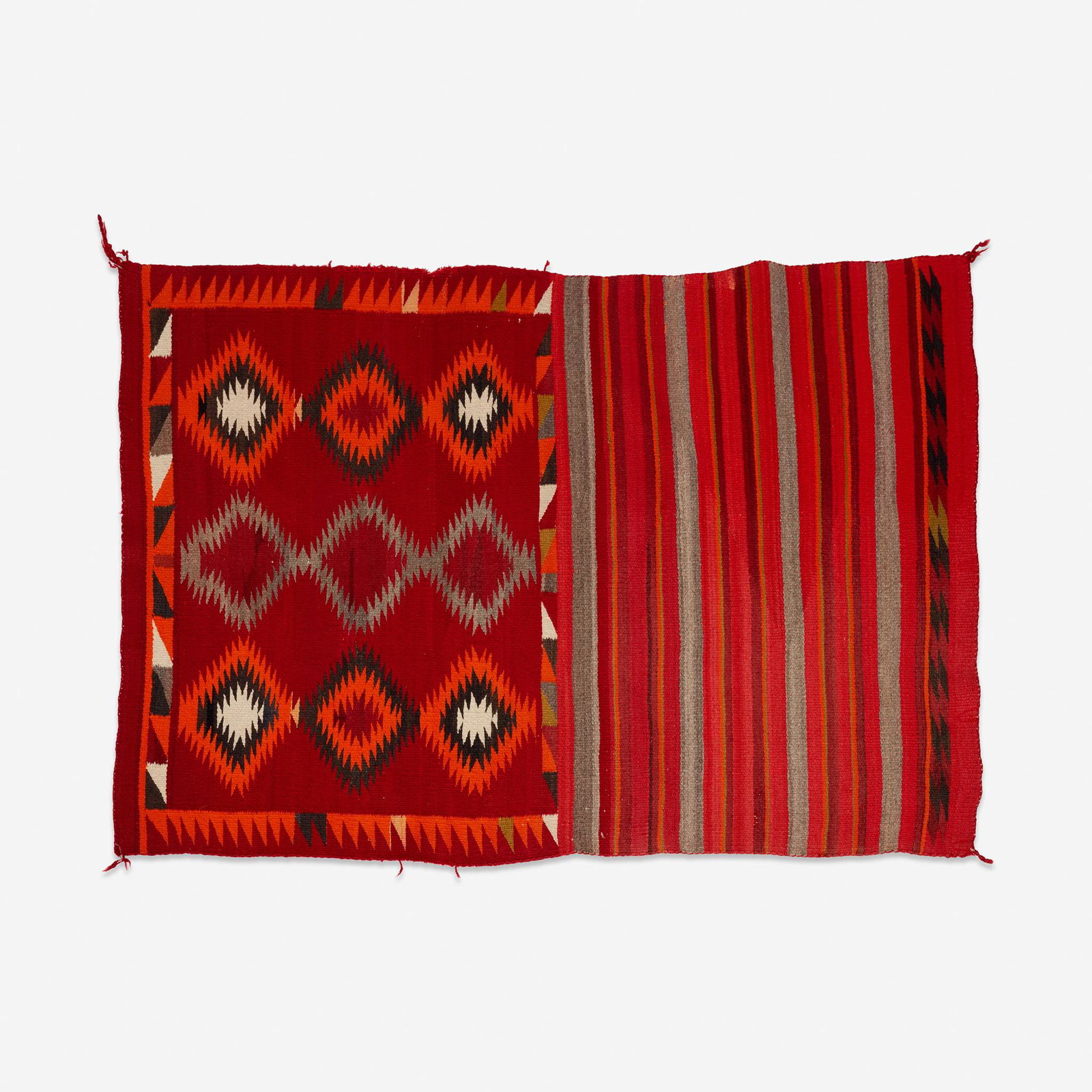 A Navajo Germantown woven double saddle blanket, Late (1 of 1)