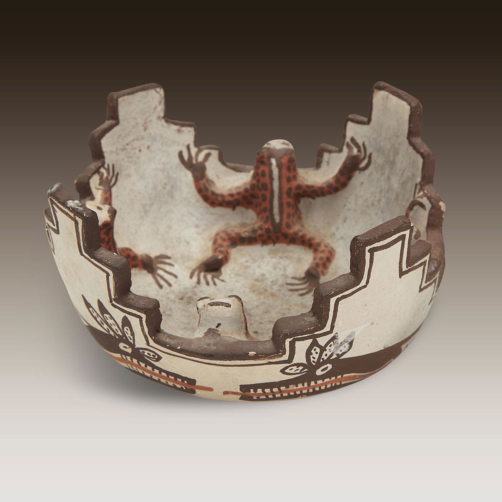 A Zuni ceremonial polychrome frog bowl, Early 20th (1 of 1)