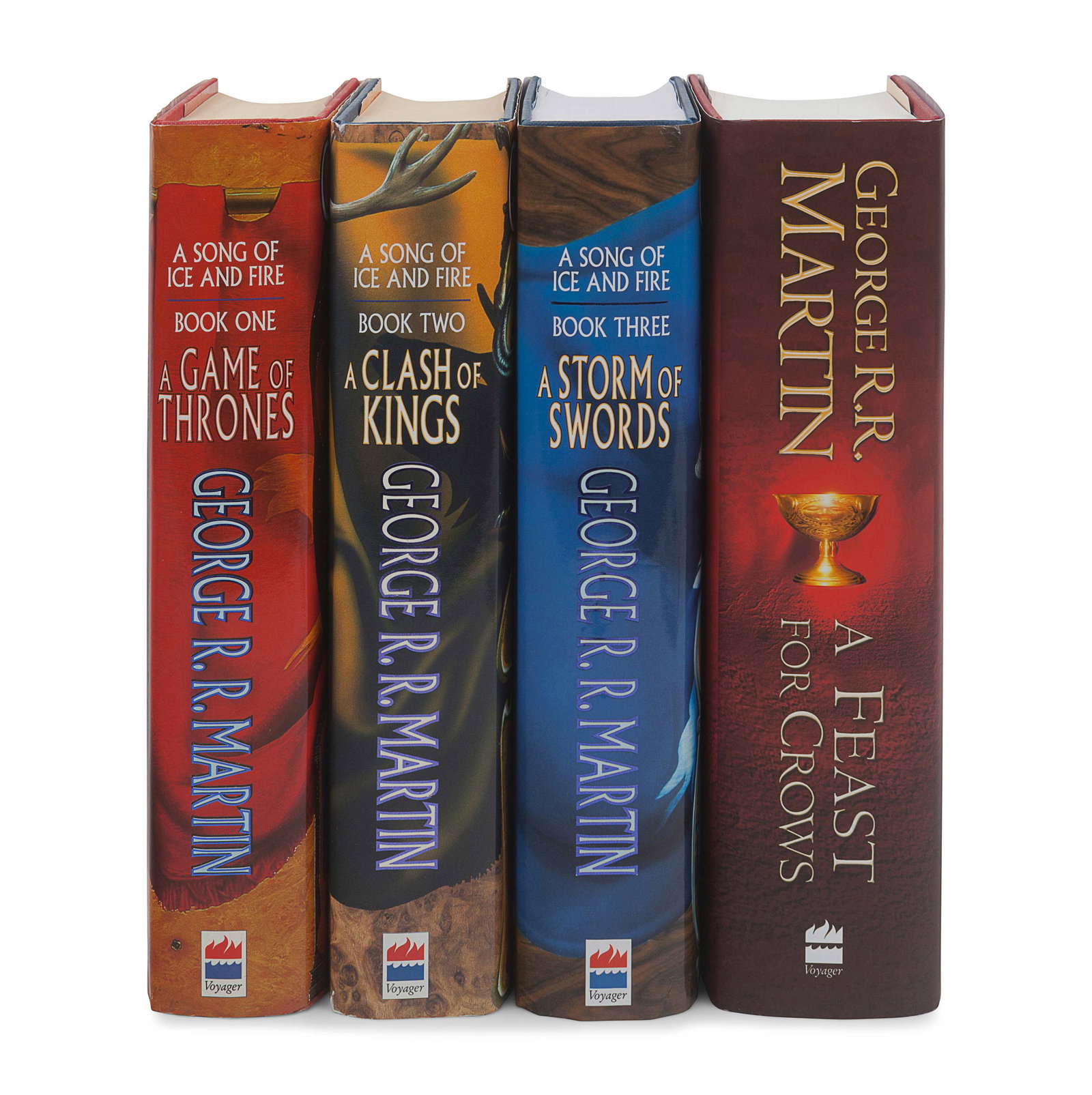 MARTIN, George R. R. (b. 1948). [A Song of Ice and Fire: MARTIN, George R. R. (b. 1948). [A Song of Ice and Fire series:] A Game of Thrones -- A Clash of Kings -- A Storm of Swords -- A Feast for Crows. London: Voyager, Harper Collins, 1996, 1998, 2000, 200