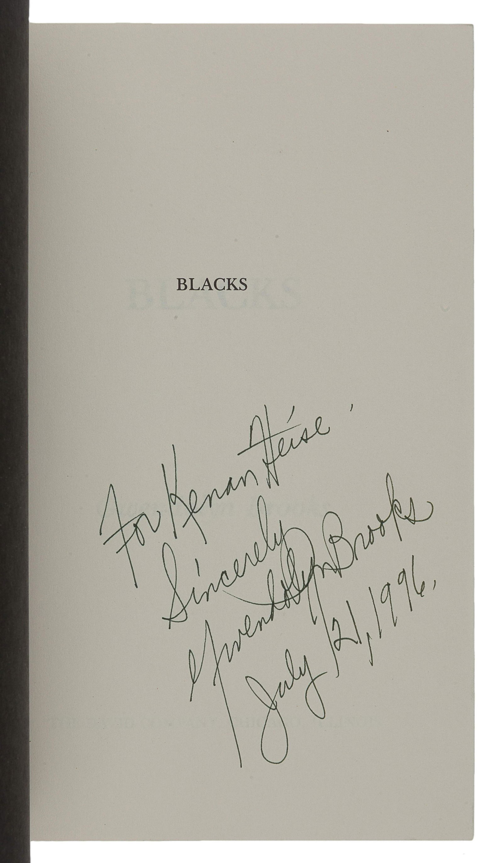 BROOKS, Gwendolyn (1917-2000). A group of 6 works,: BROOKS, Gwendolyn (1917-2000). A group of 6 works, comprising: A Street in Bronzeville. New York: Harper & Brothers, 1945. -- Bronzeville Boys and Girls. New York, Evanston, London: Harper & Ro