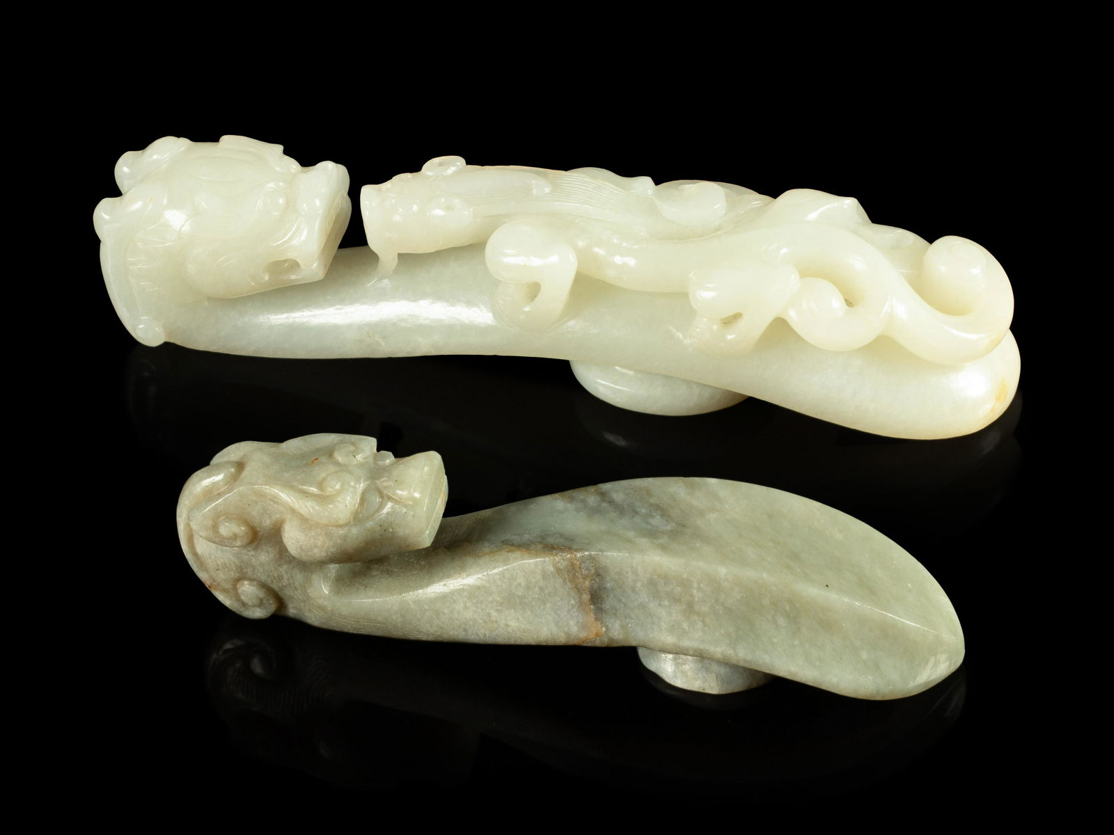 Two Jade 'Chilong' Belt Hooks (1 of 2)