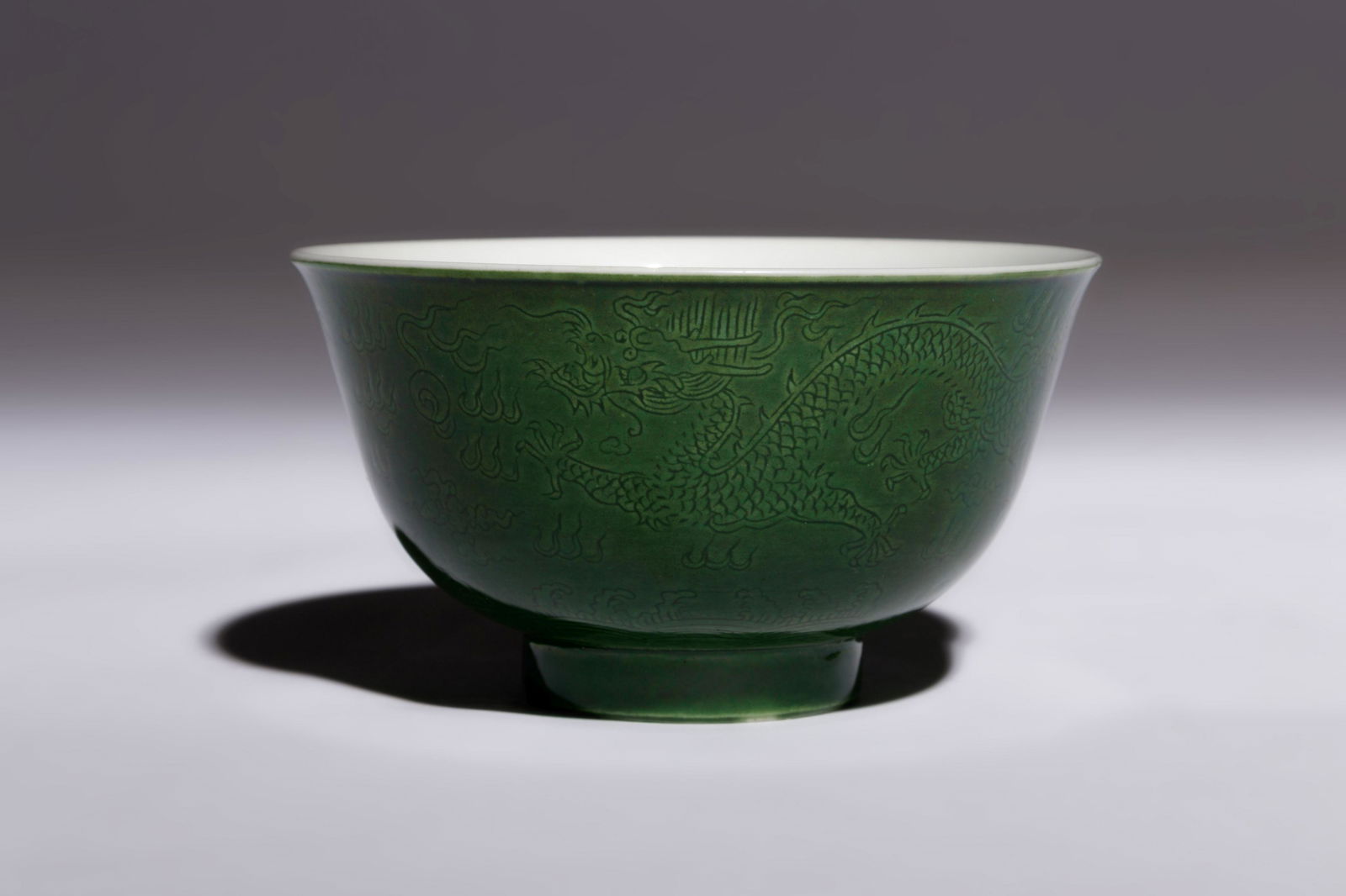 An Incised Green Glazed Porcelain 'Dragon' Bowl (1 of 2)