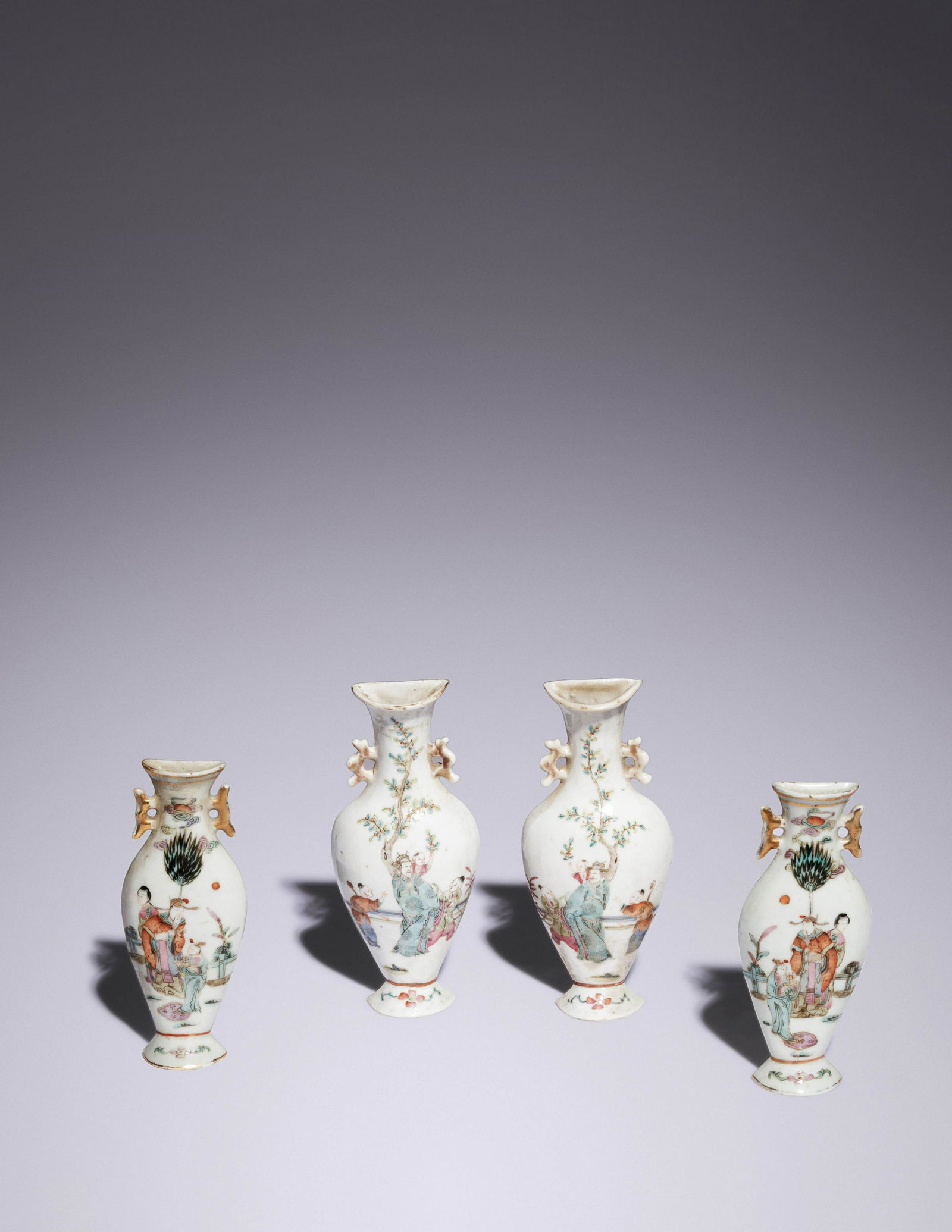Two Pairs of Famille Rose Porcelain Wall Vases (1 of 3)