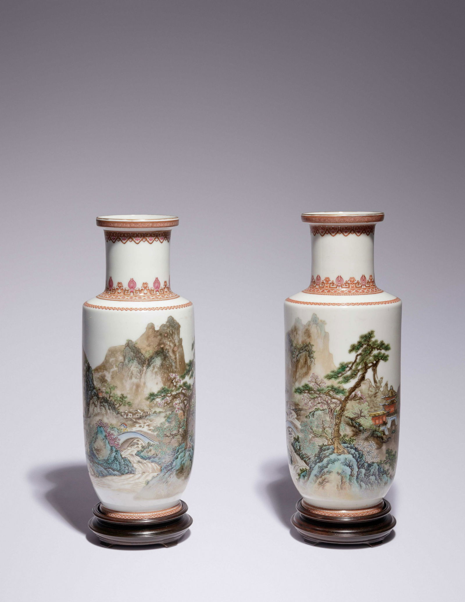 A Pair of Iron Red Decorated Famille Rose Porcelain (1 of 2)