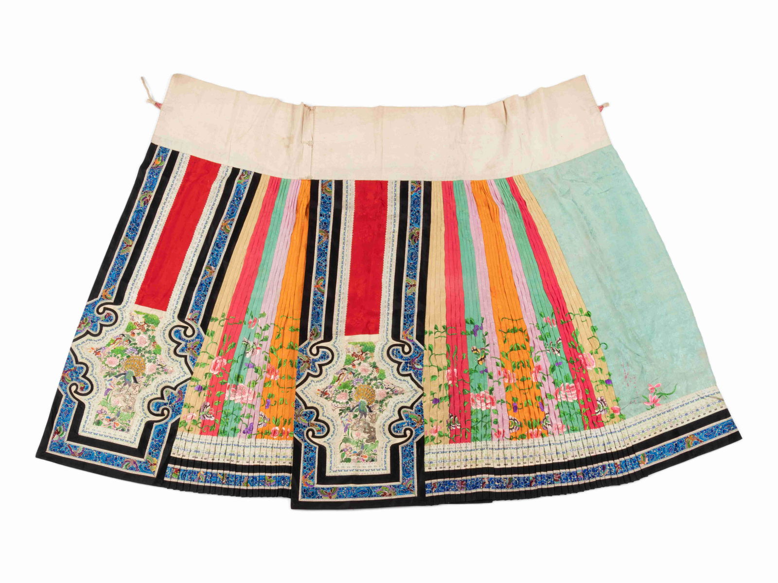 Two Embroidered Silk Summer Apron Skirts (1 of 6)