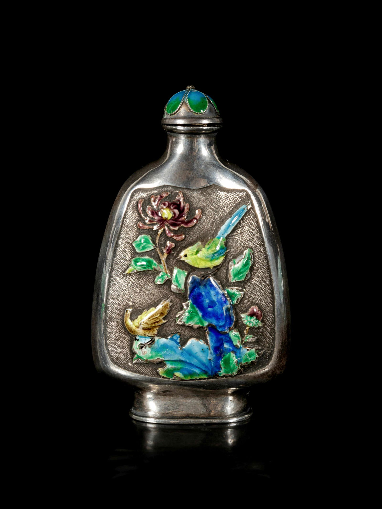 An Enamel on Silver Snuff Bottle (1 of 5)