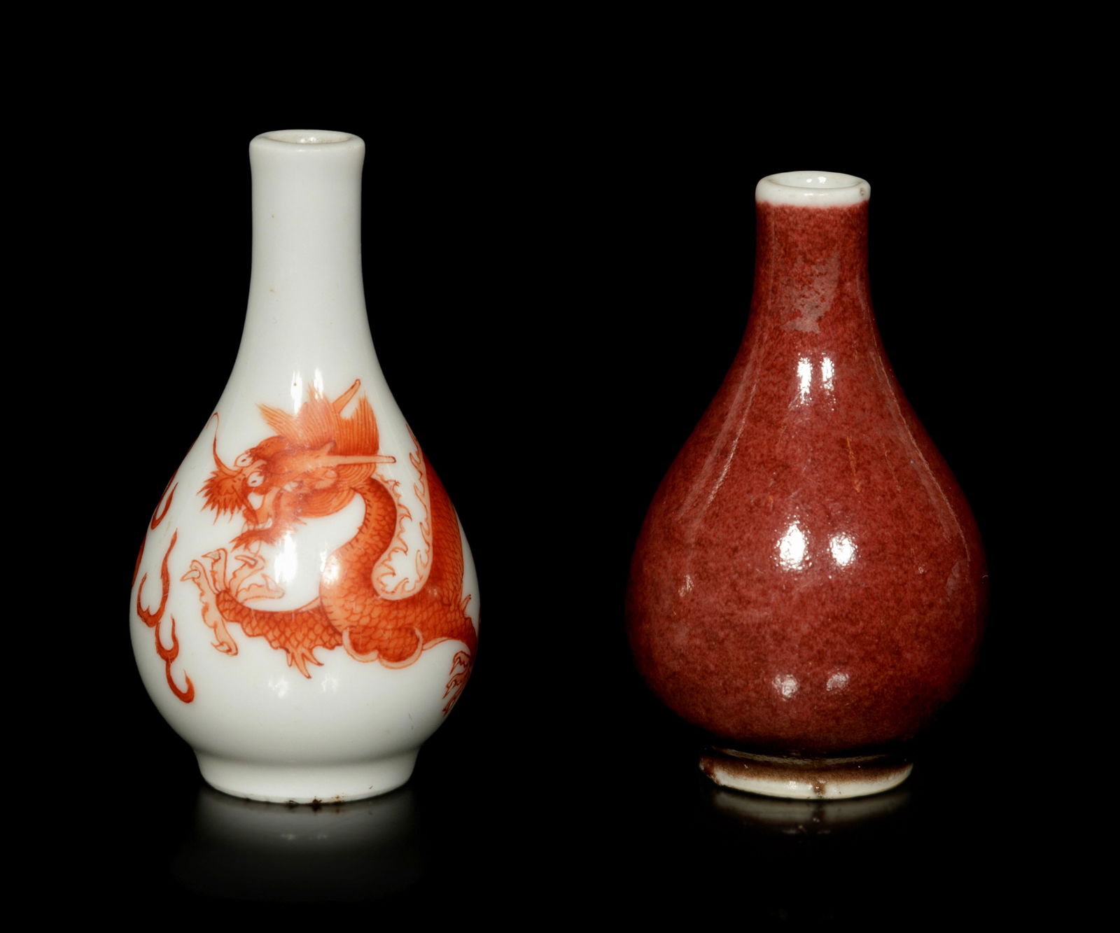 Two Porcelain Bottle Vase-Form Snuff Bottle (1 of 4)