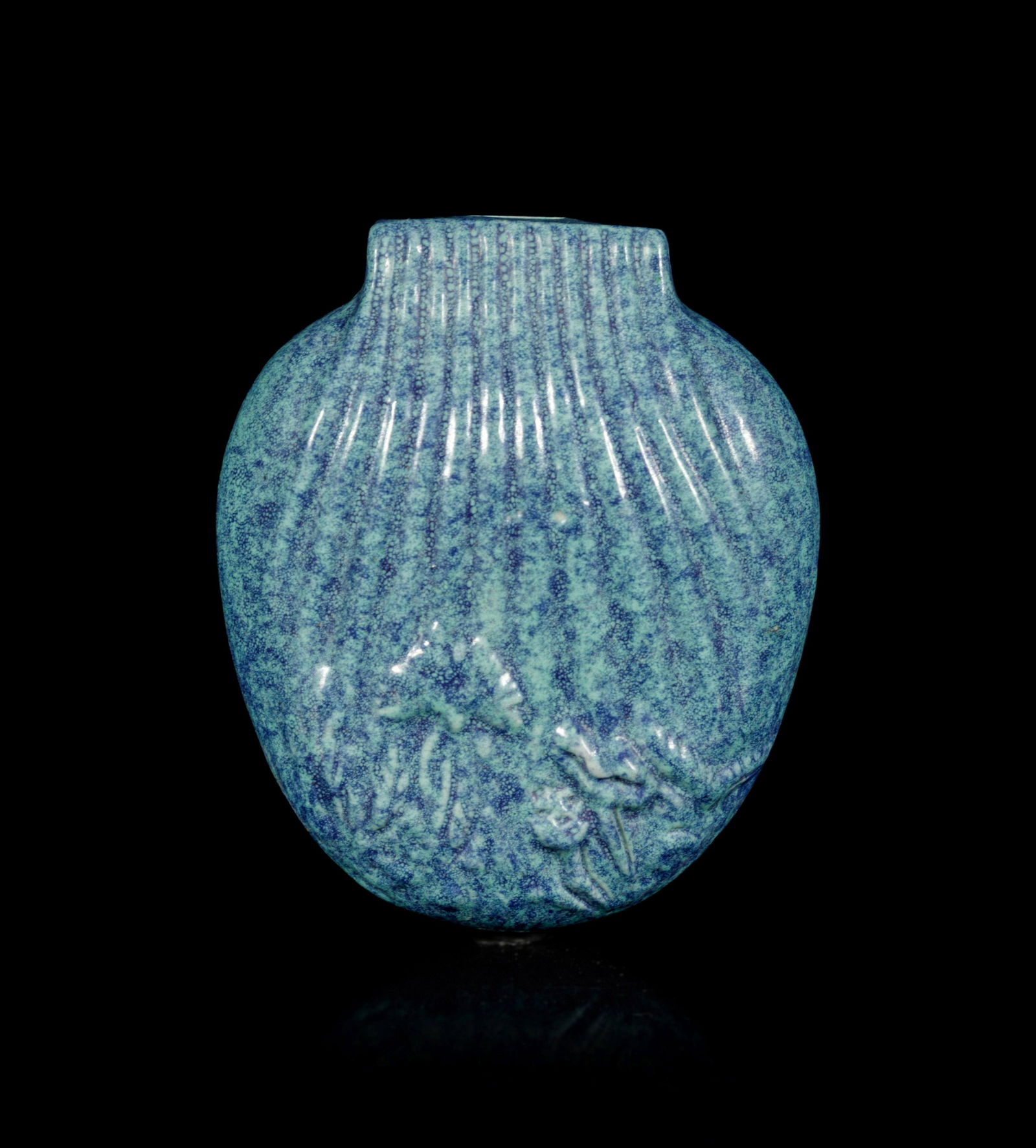 A Robin's Egg Porcelain Purse-Form Snuff Bottle (1 of 3)