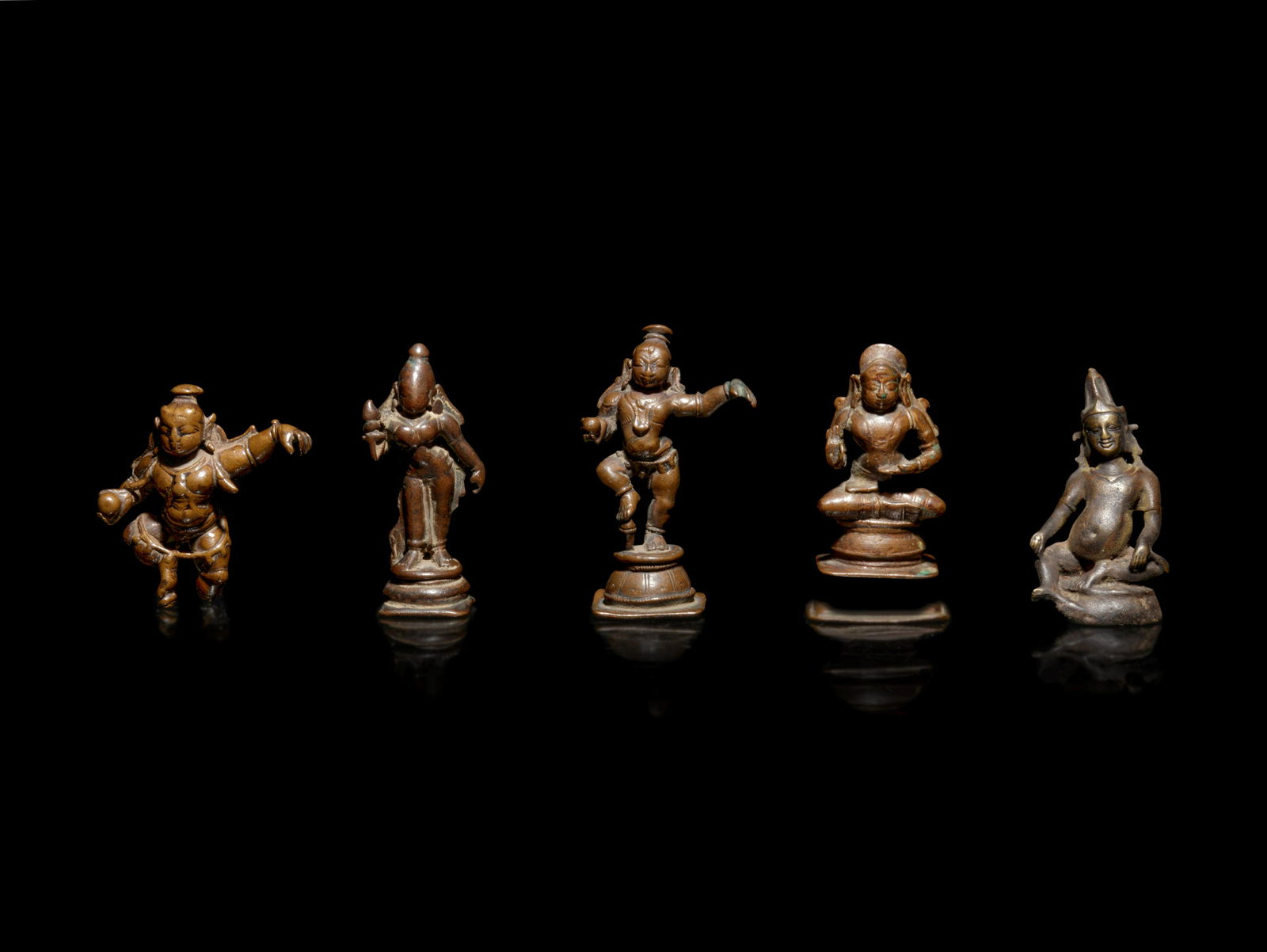 Five Indian Bronze Figures of Deities (1 of 3)