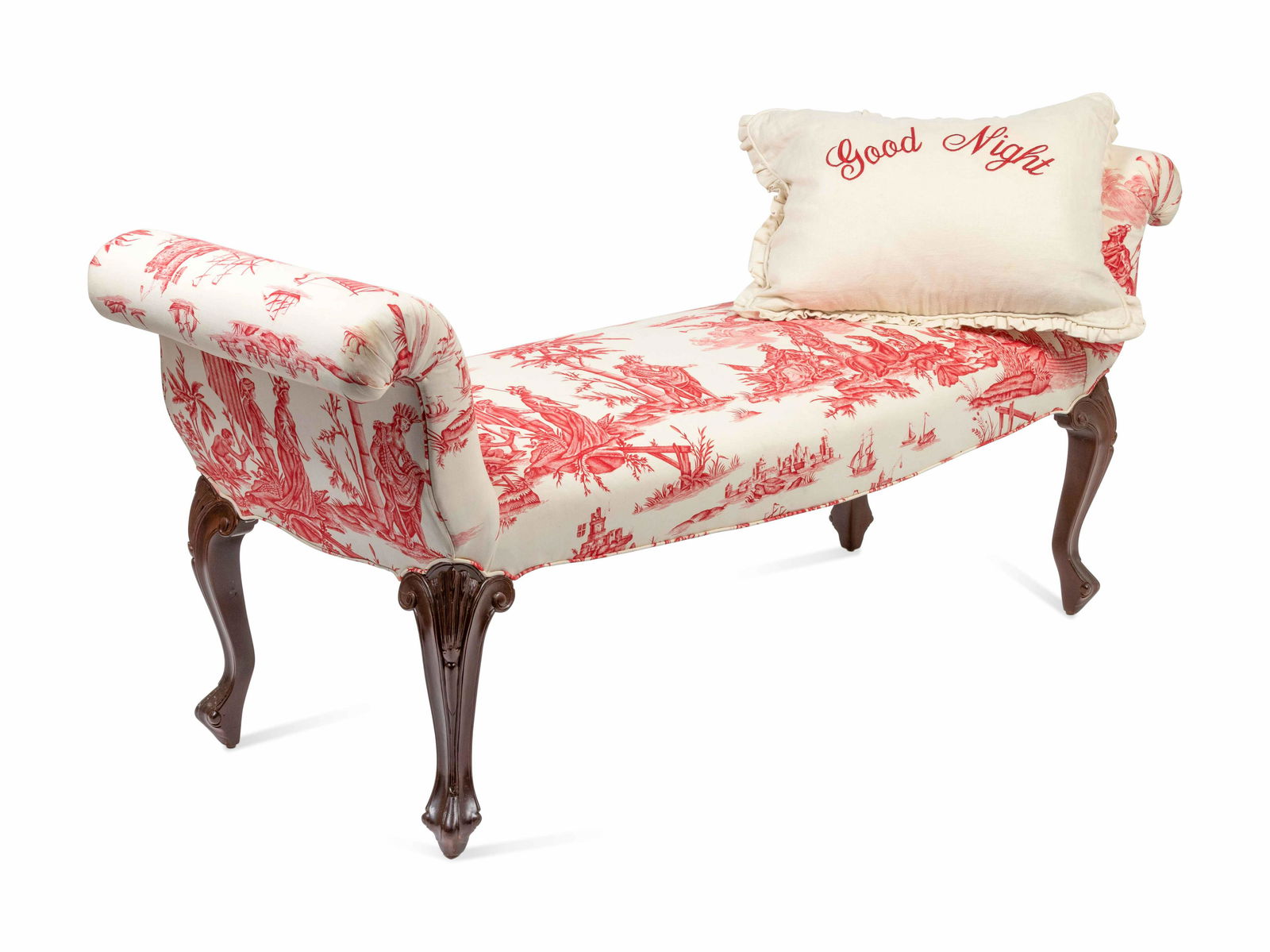 A Louis XV Style Upholstered Bench Height 31 x width 69 (1 of 2)
