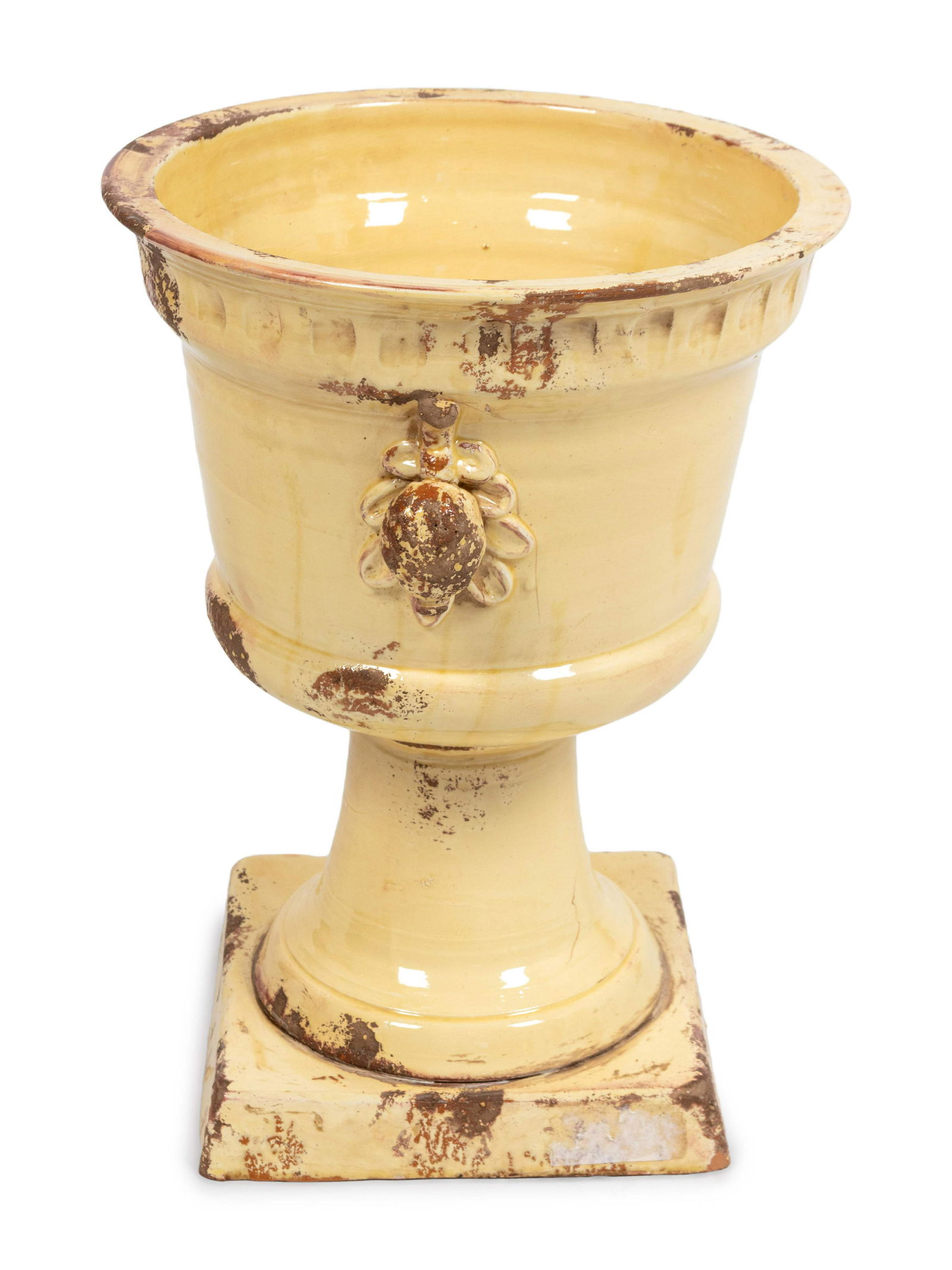 An Italian White Glazed Terracotta Urn Height 15 x (1 of 2)
