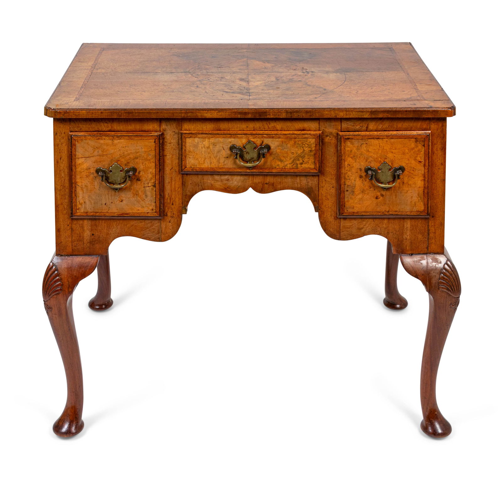 A George II Burl Shell-Carved Walnut Lowboy Height 30 (1 of 1)