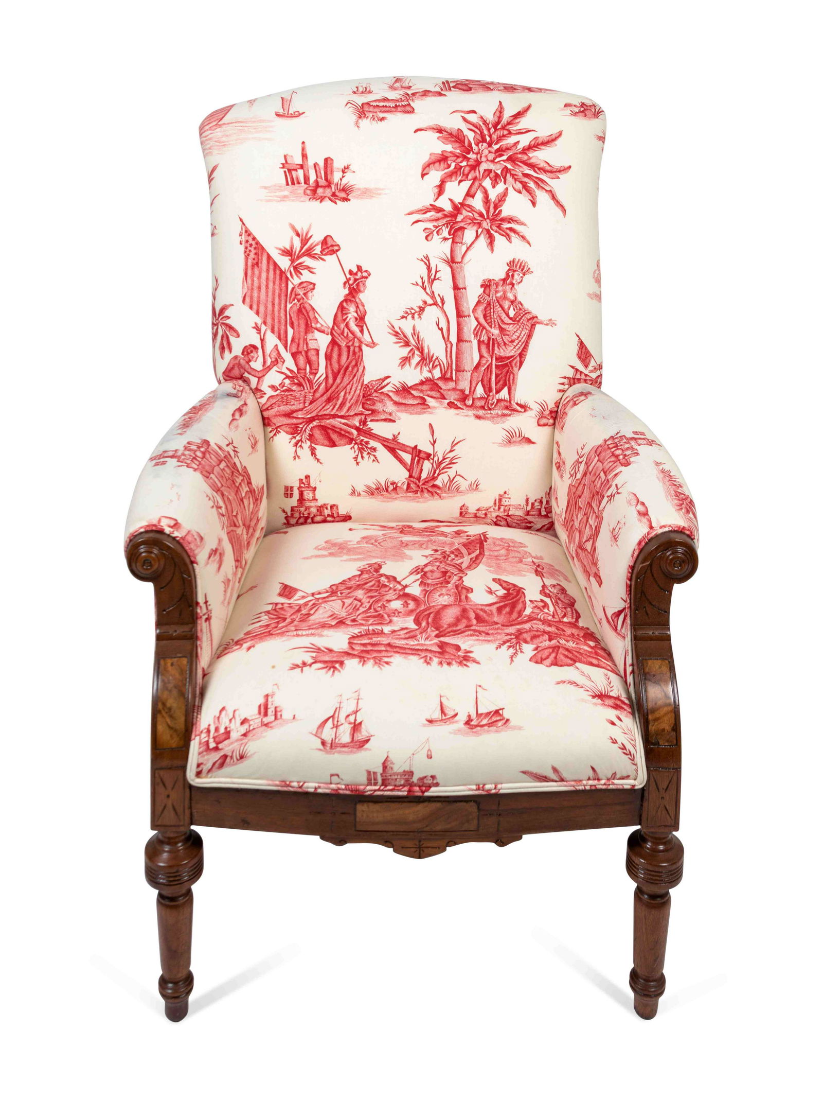 A Victorian Walnut Armchair Height 38 1/2 x width 28 x (1 of 2)