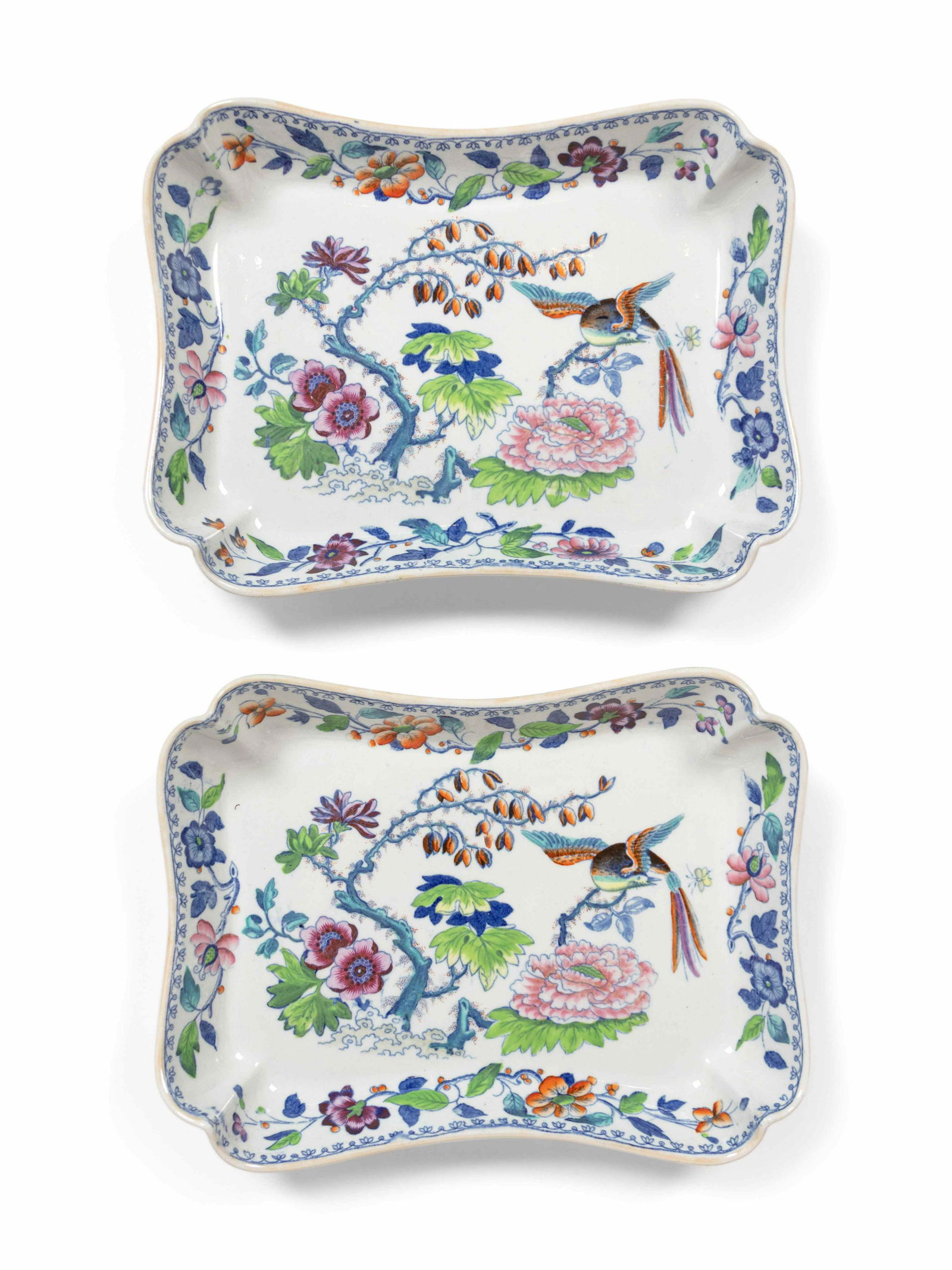 A Pair of English Gaudy Dutch Ceramic Serving Dishes (1 of 1)