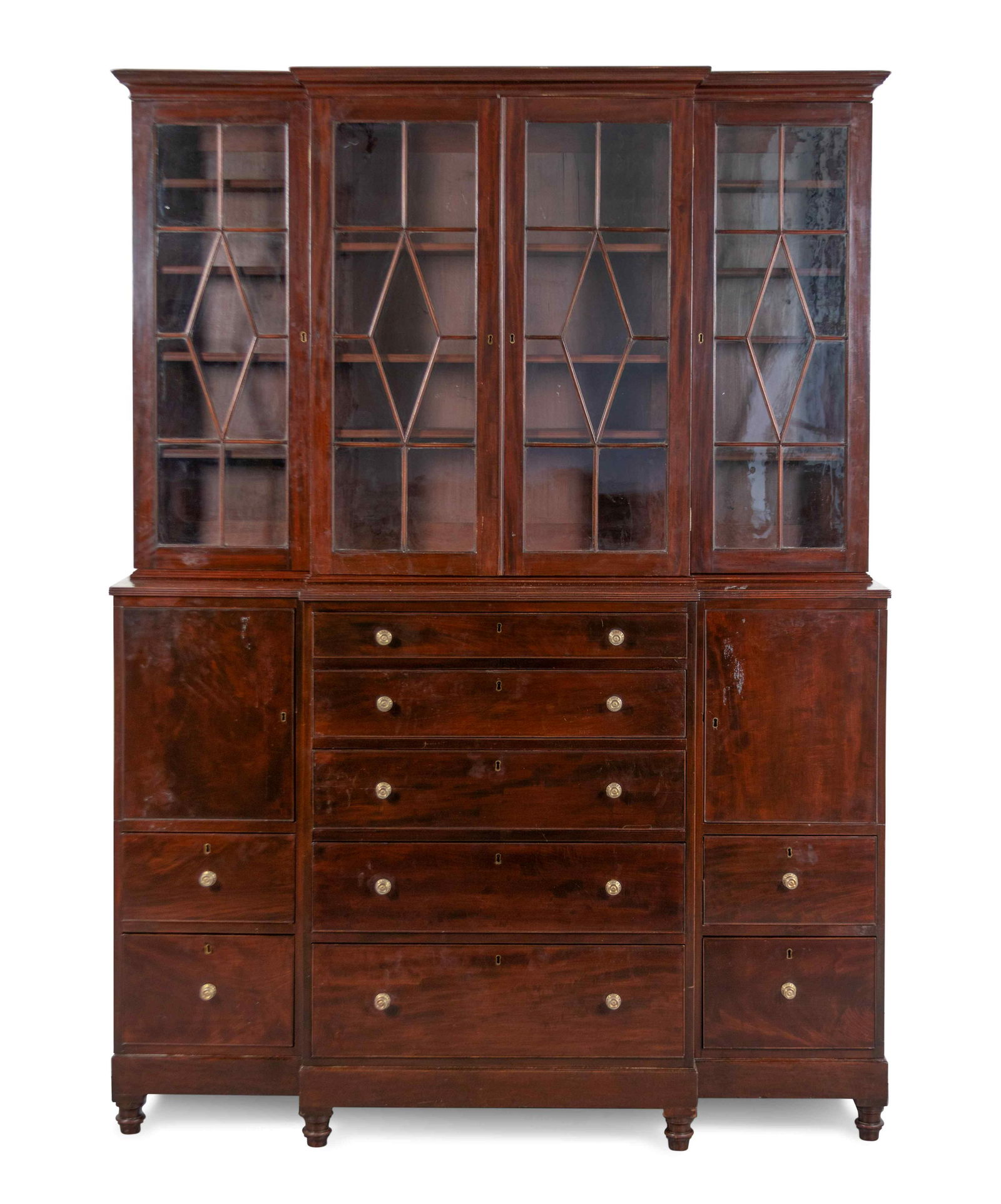 A Federal Style Mahogany Breakfront Bookcase Height 95 (1 of 3)