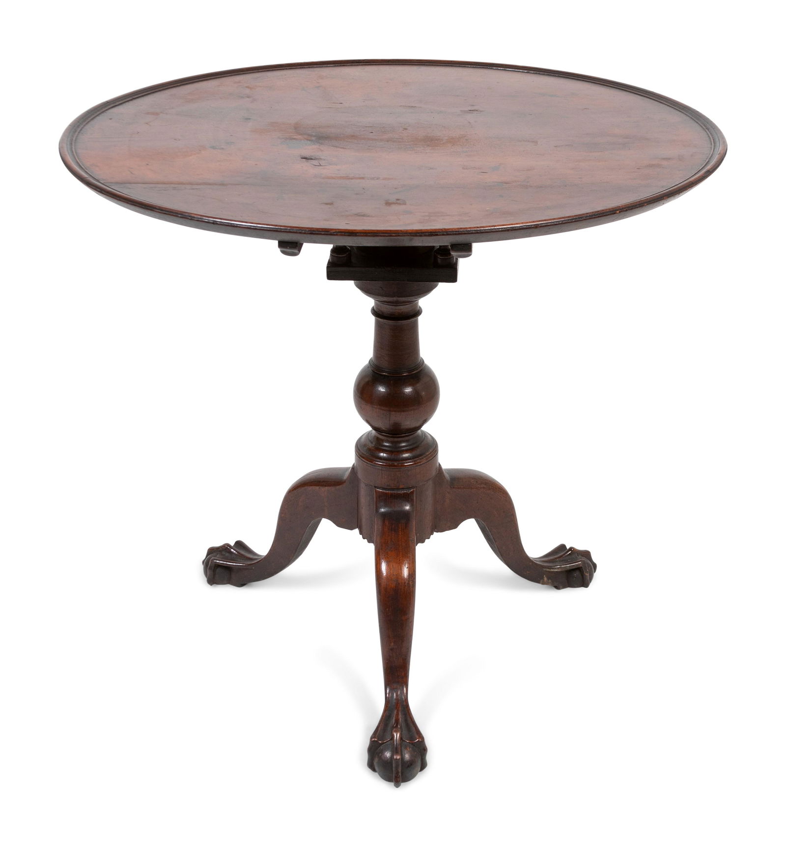 A Chippendale Mahogany Tilt-Top Table Height 29 1/2 x (1 of 1)