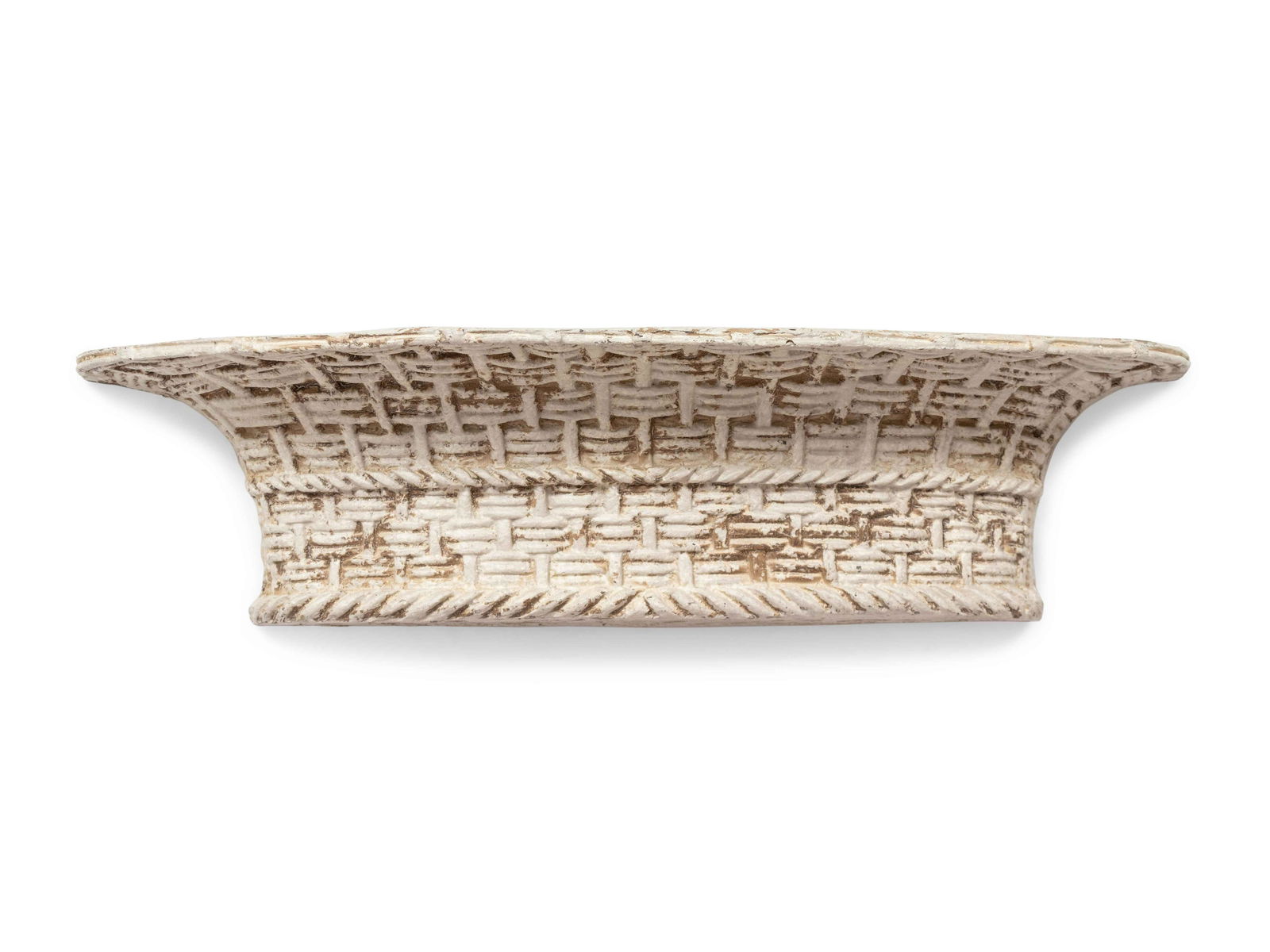 A White Painted Composition "Basket" Wall Pocket Width (1 of 1)