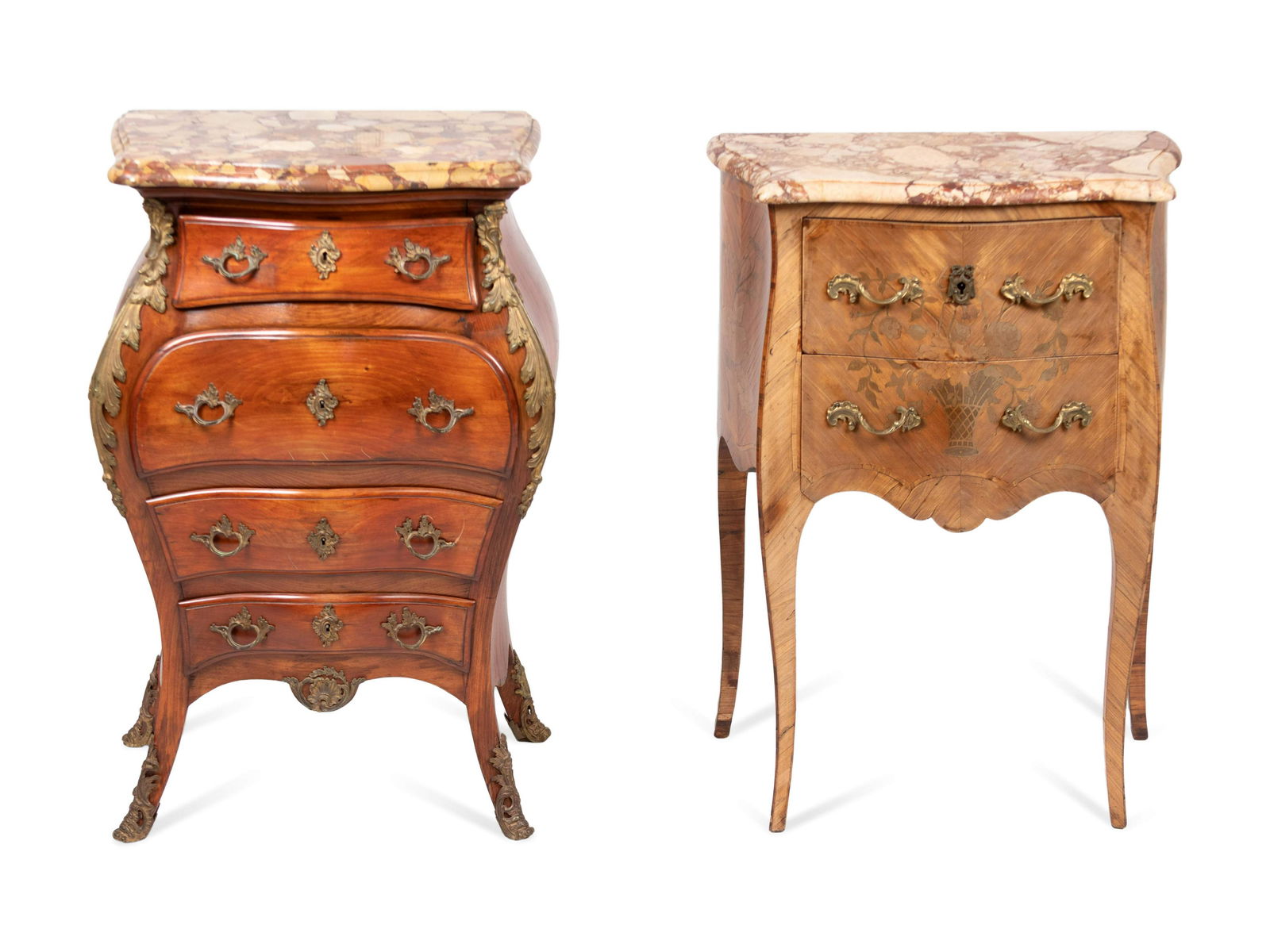 Two Louis XV Style Petit Commodes with Fleur de PÃ (1 of 1)