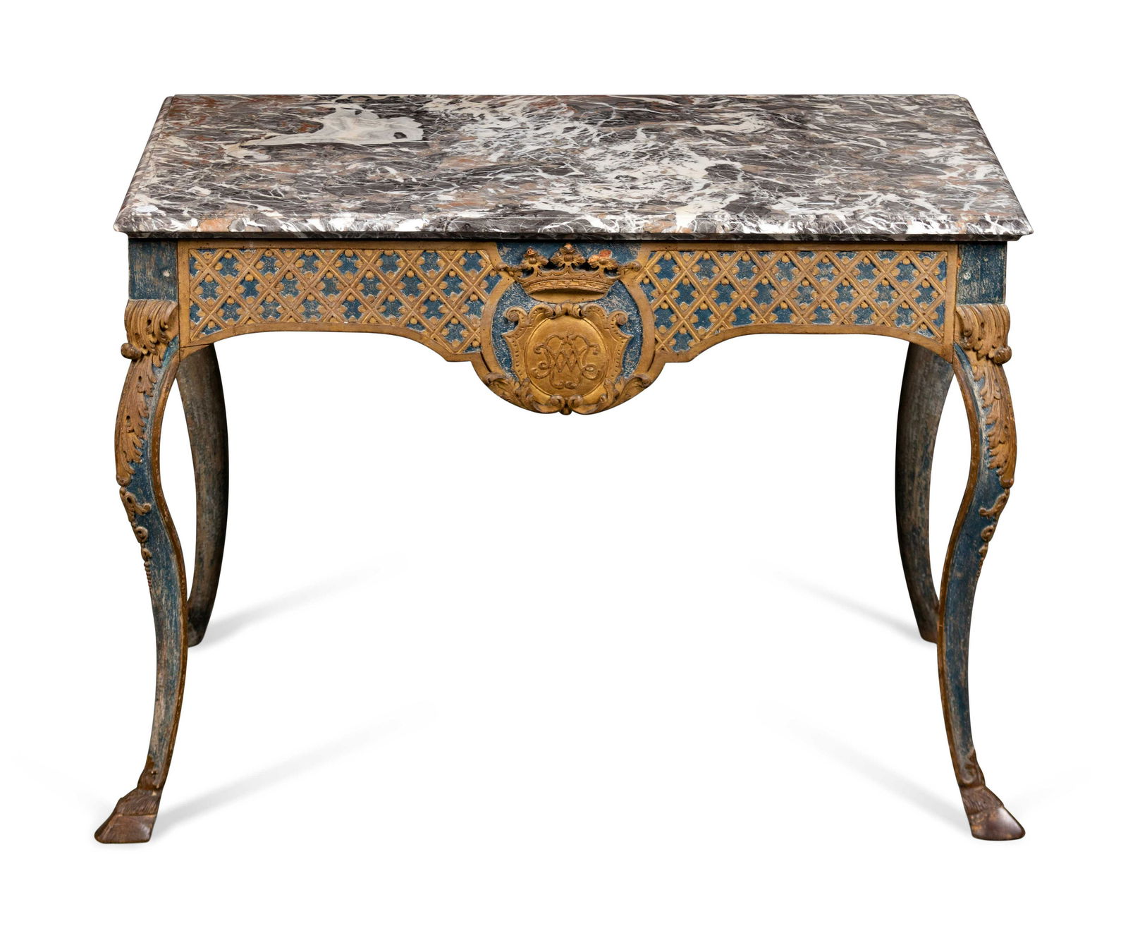 A Louis XV Style Blue-Painted Console Height 30 x width (1 of 3)